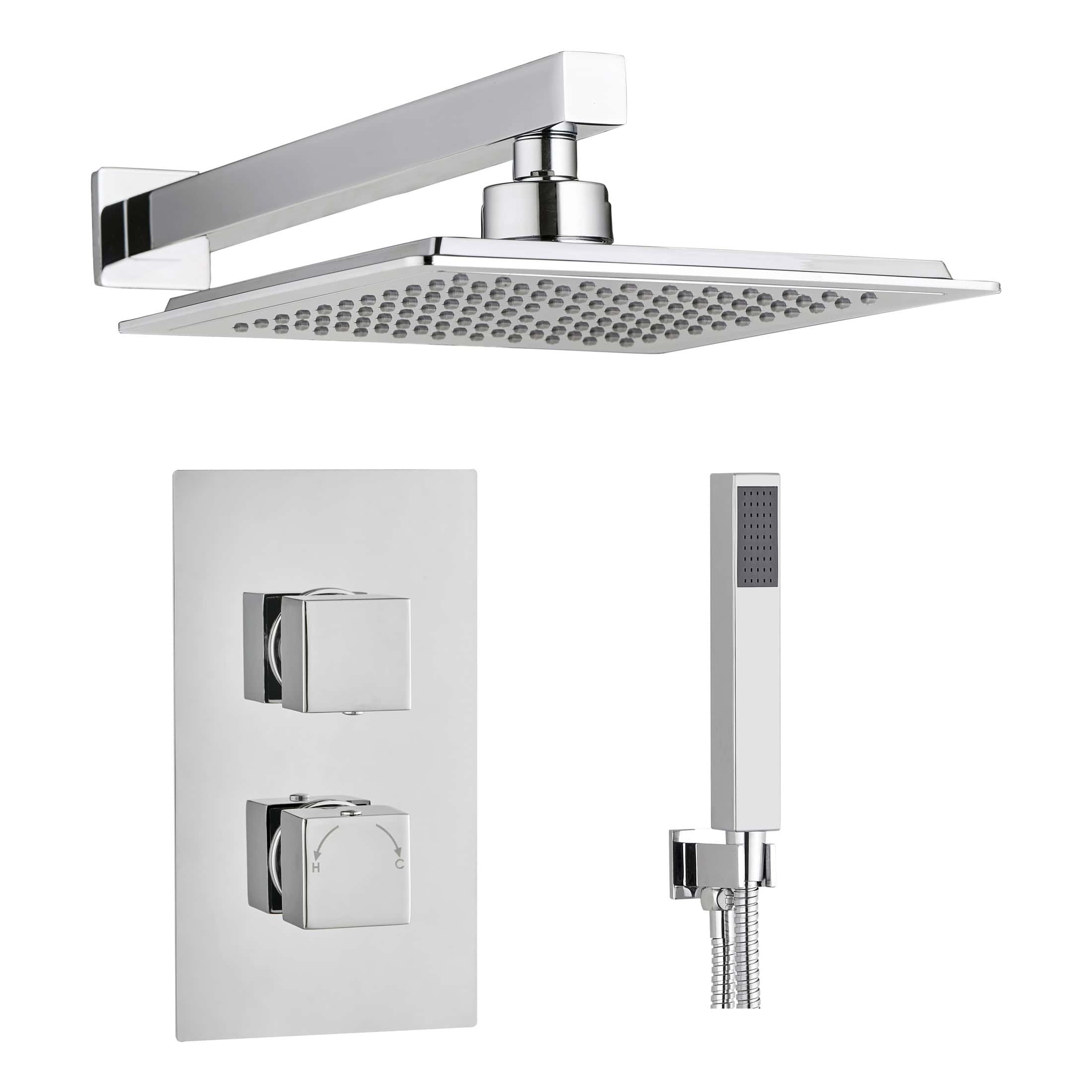 Elegance chrome shower head set with adjustable wall-mounted controls and handheld shower attachment for modern bathroom luxury.