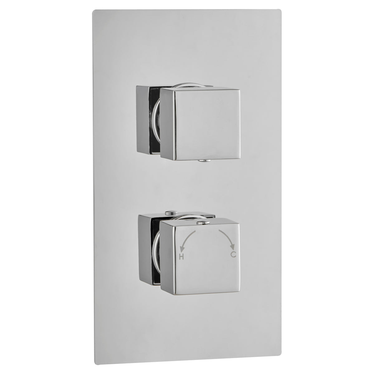 Tailored Square 1 Outlet 2 Handel Thermostatic Concealed Shower Valve - Chrome