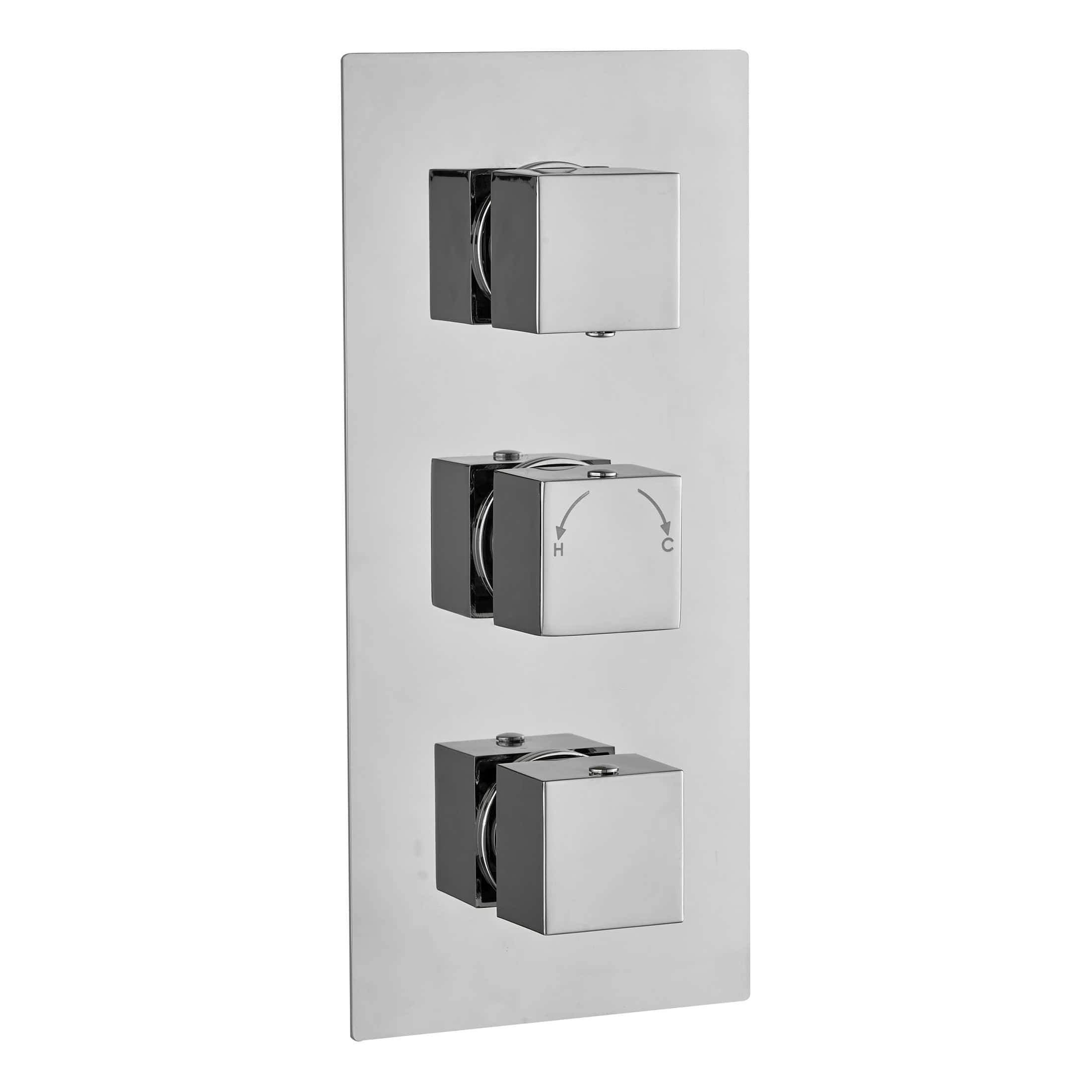 Sleek chrome bathroom mixing valves for precise temperature control and modern bathroom design, ideal for custom shower and bath installations.