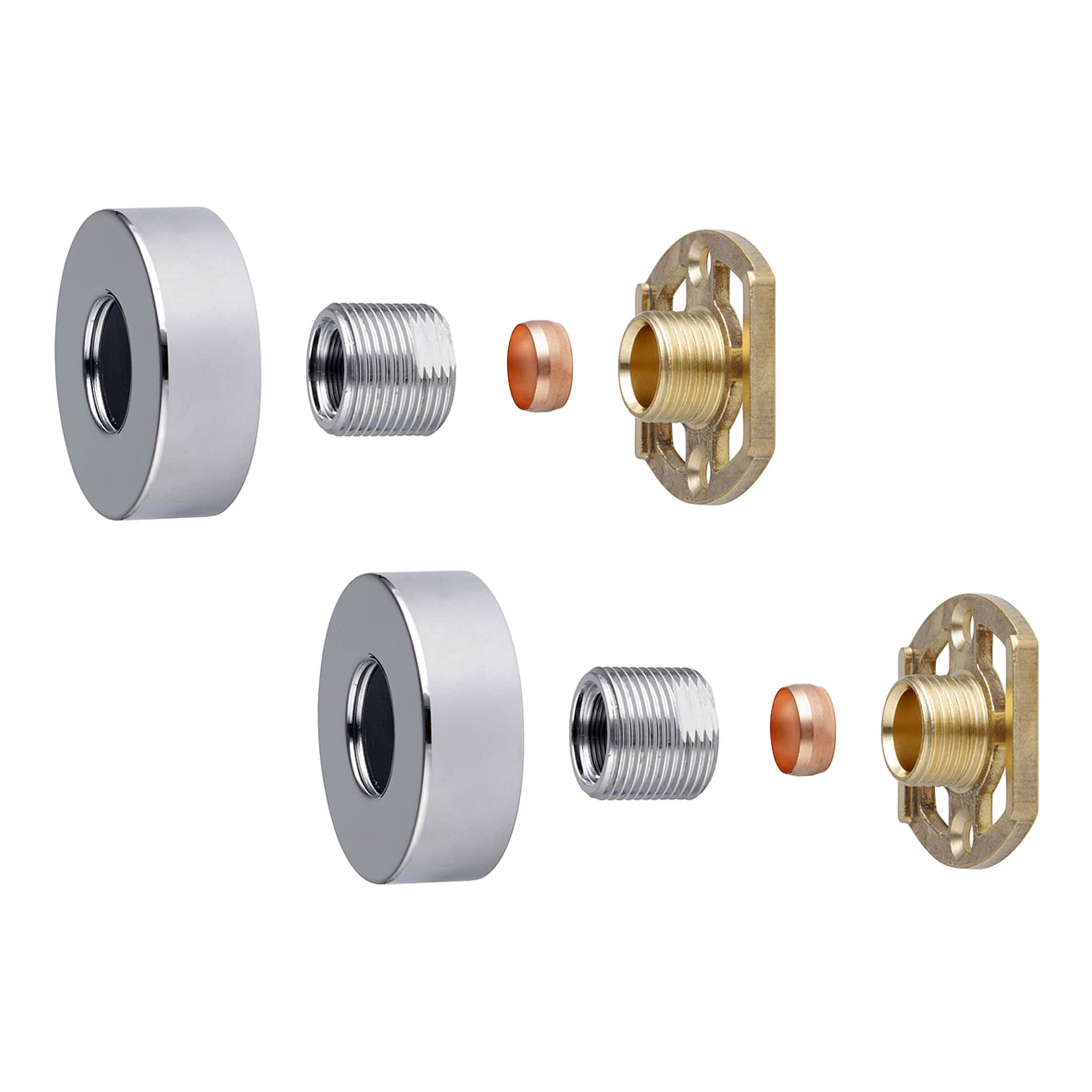 High-quality bathroom valve cartridges and fittings set for bathroom plumbing repairs and installations, featuring chrome, brass and copper components for durability and leak-free performance.