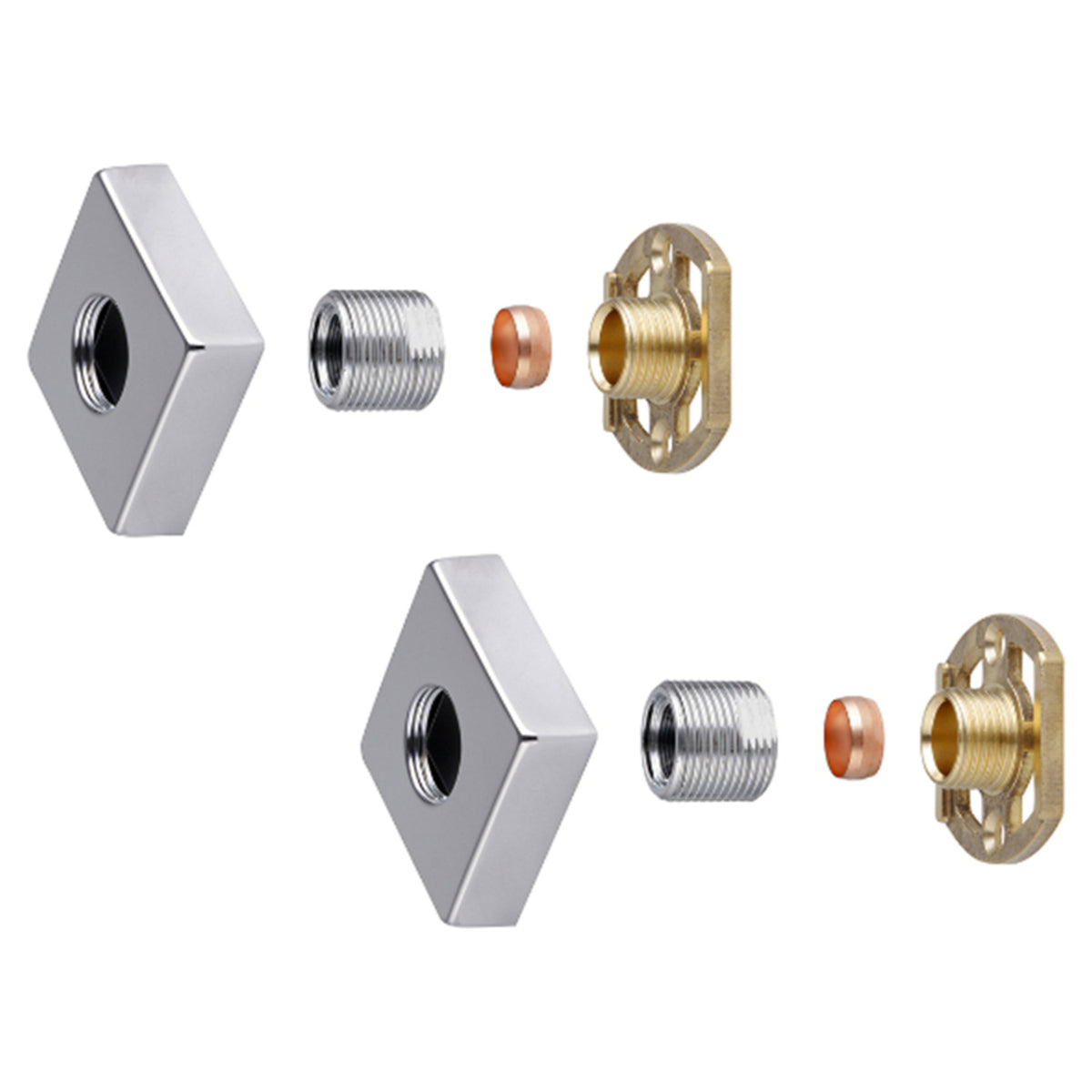 Tailored Square Easy-Fit Shower Kit - Chrome