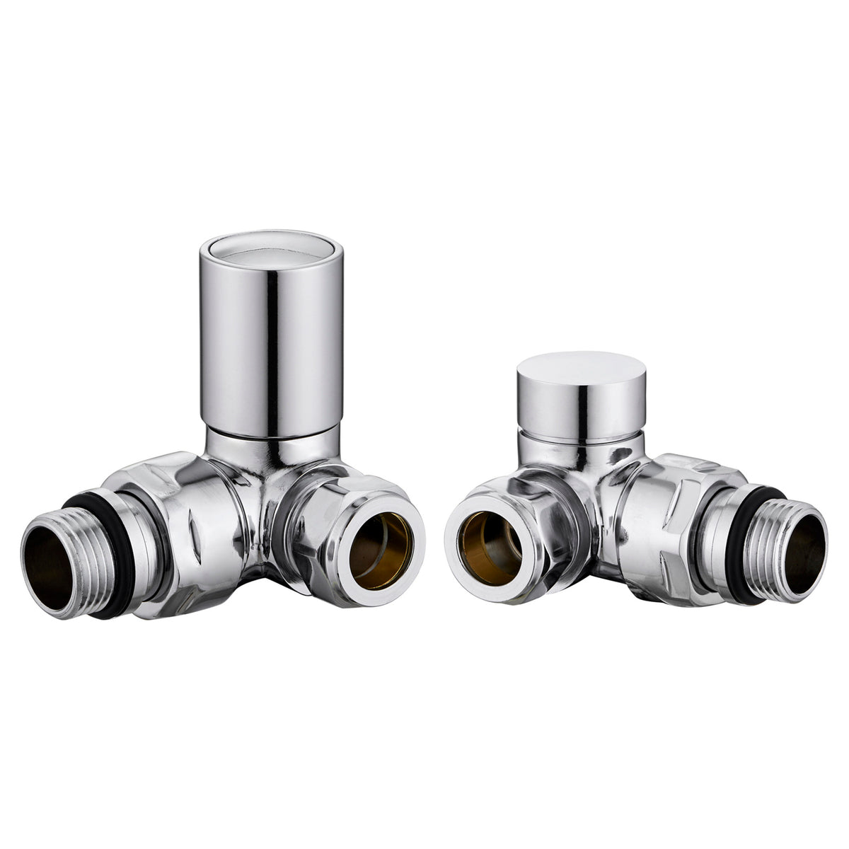 Tailored Corner Towel Rail Radiator Valves, Chrome
