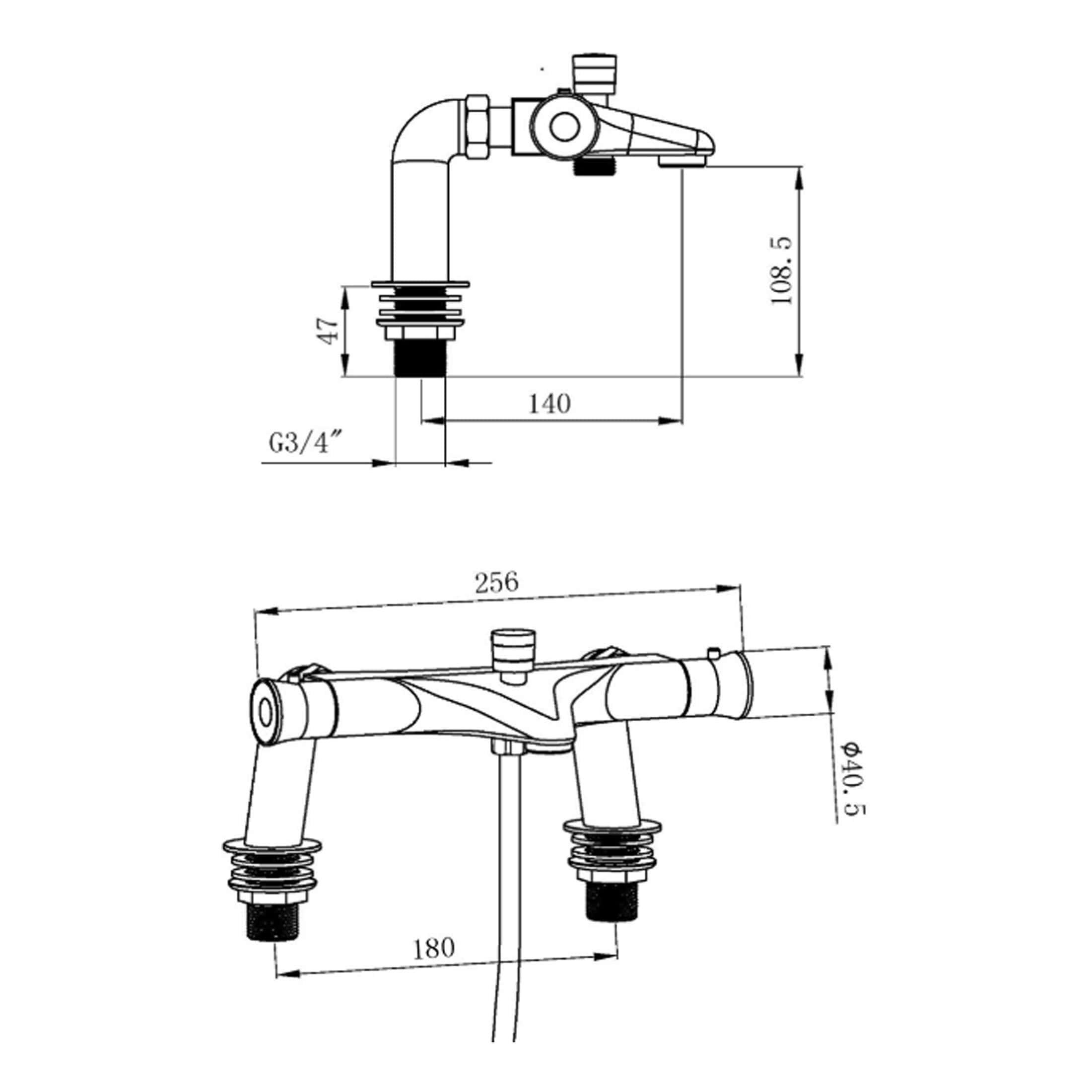 Genuine plumbing diagram of bathroom faucet with detailed measurements and specifications for installation. Ideal for bathroom refurbishments and DIY plumbing projects.