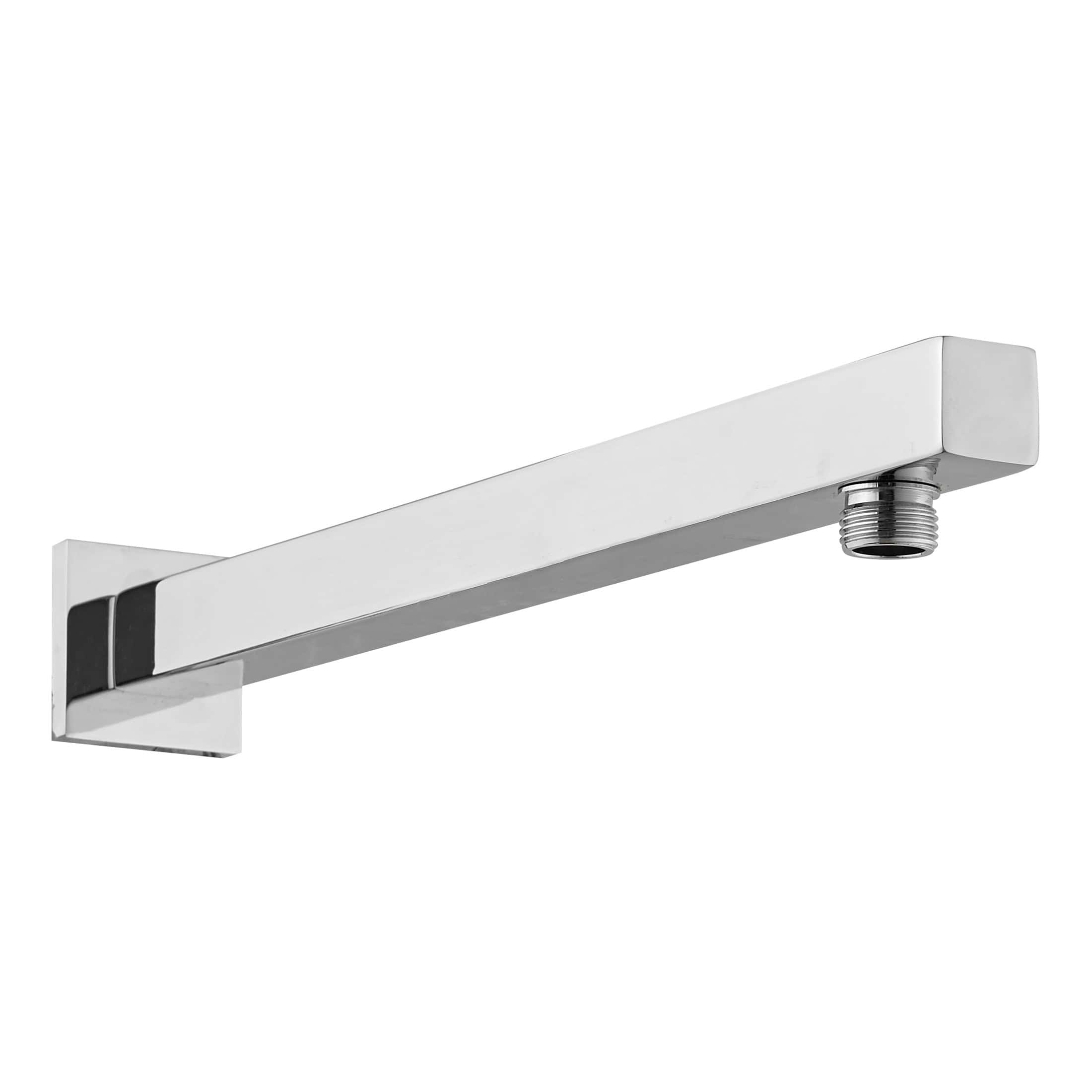 Sleek chrome bathroom shower arm with threaded connection, modern and durable plumbing fixture for easy installation and stylish bathroom upgrade.