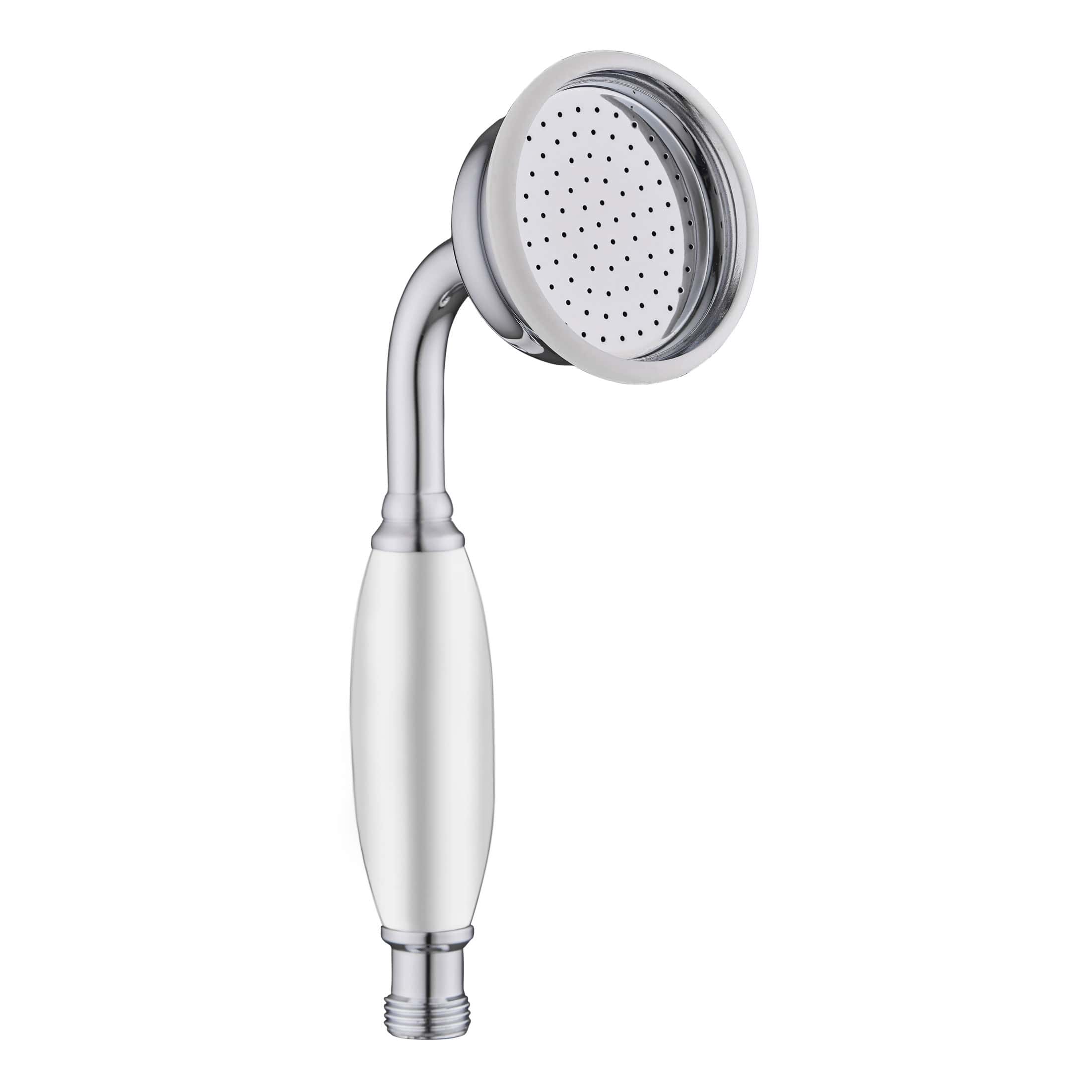 Shower head with flexible hose, chrome finish, suitable for modern bathrooms, part of Bubly Bathrooms' premium bathroom fittings collection.