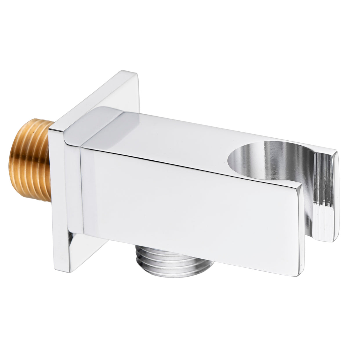 Tailored Square Shower Wall Outlet Elbow With Holder - Chrome