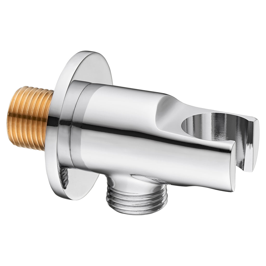 Tailored Round Shower Wall Outlet Elbow With Holder - Chrome - 91