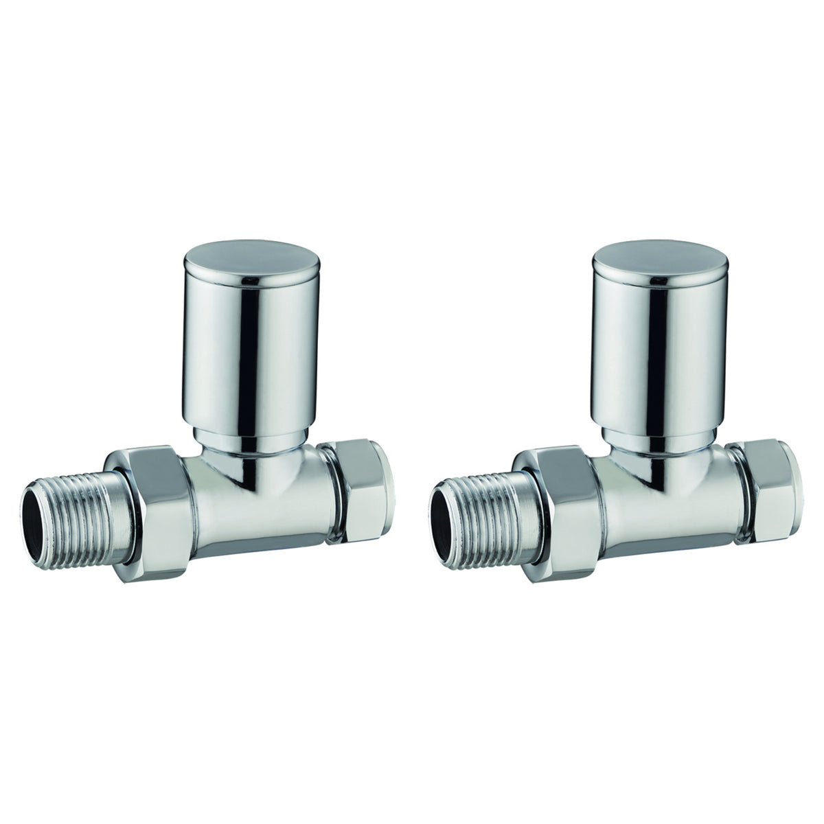 Tailored Round Straight Radiator Valves, Chrome