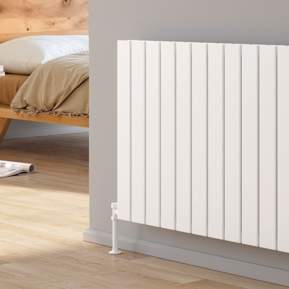 Reina Piatto Horizontal Double White Designer Radiator