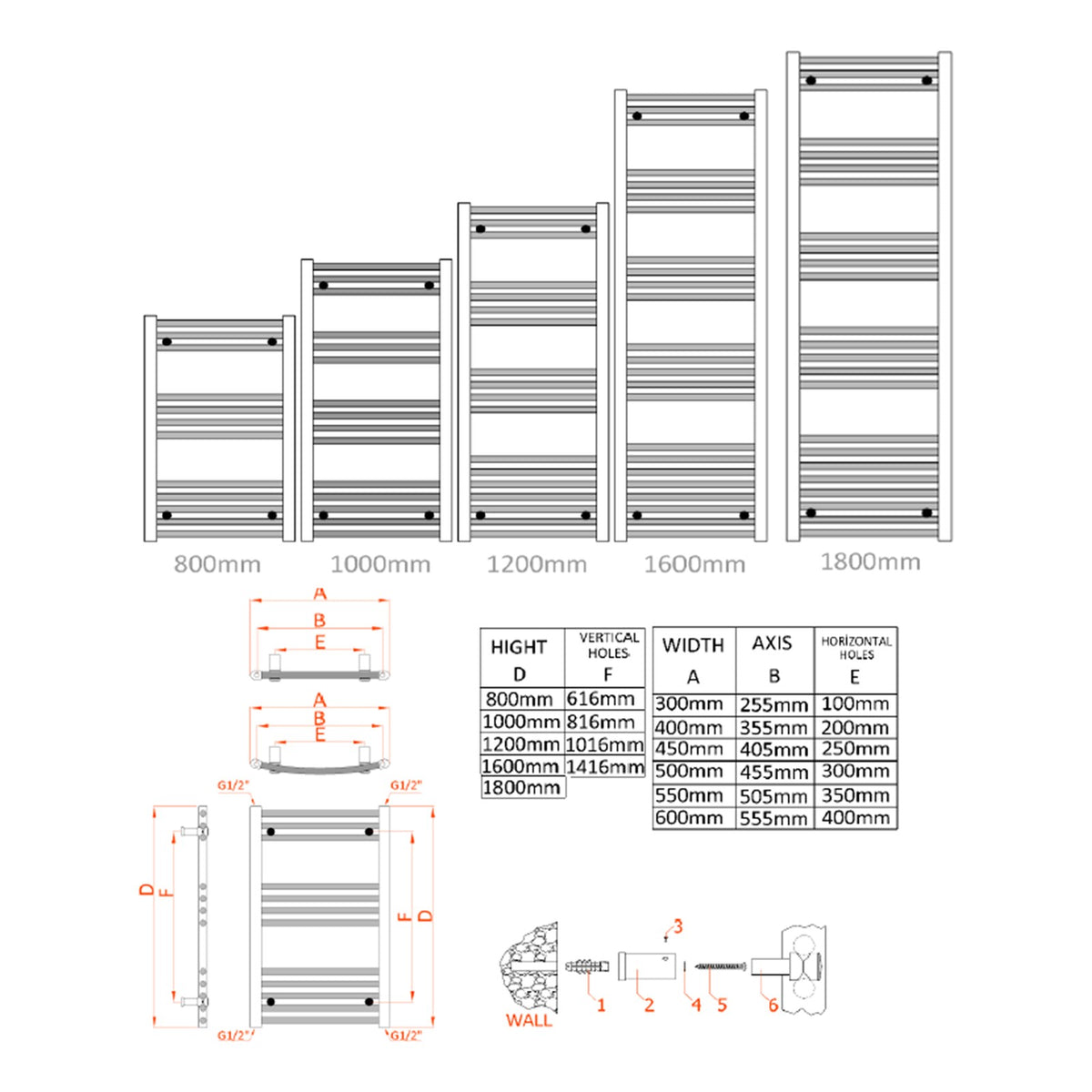 Reina Capo Flat Black Heated Towel Rail