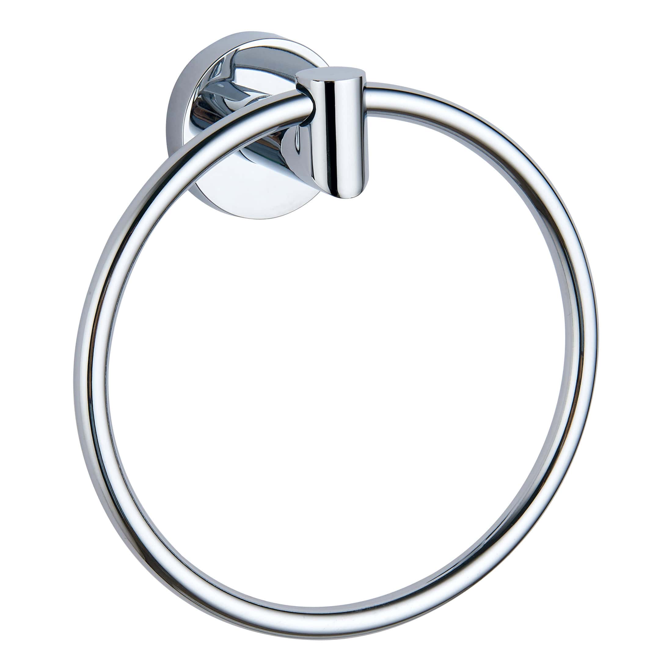 Polished chrome towel ring for bathroom decor, stylish and durable bathroom accessory. Perfect for hanging towels, part of Bubly Bathrooms' modern bathroom fittings collection.