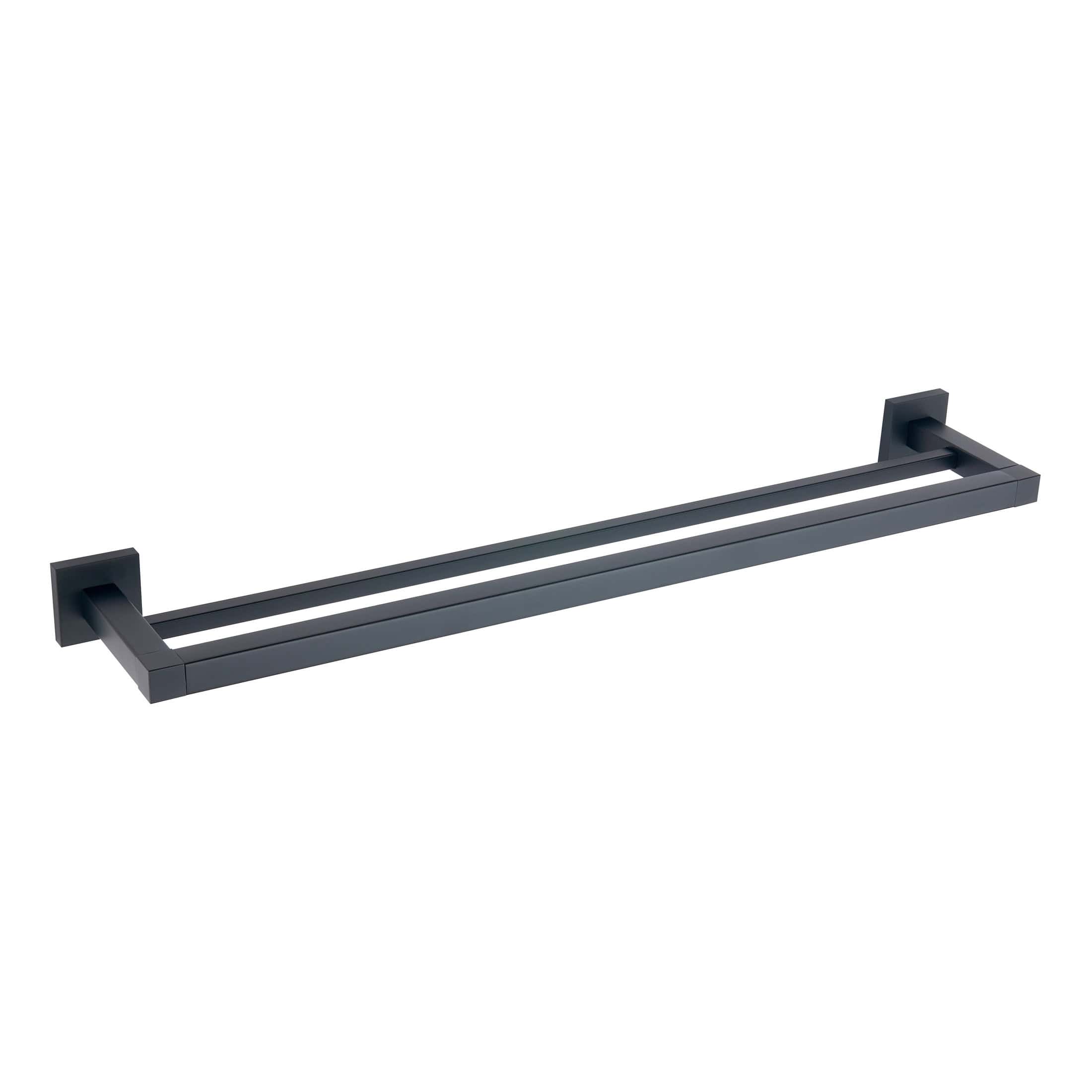 Modern black bathroom towel rail for contemporary bathrooms, featuring sleek and minimalist design, durable construction, ideal for towel organisation and stylish bathroom accessories.