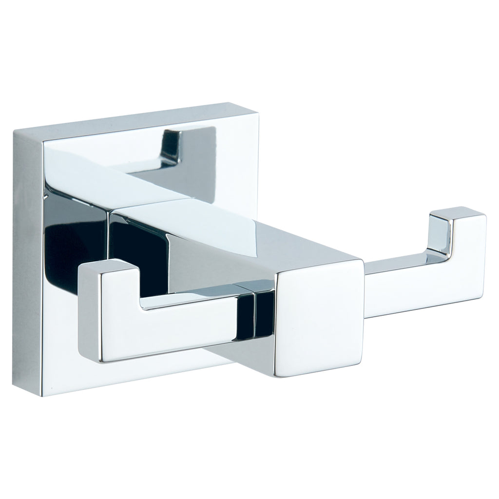 Tailored Sydney Square Double Robe Hook, Chrome