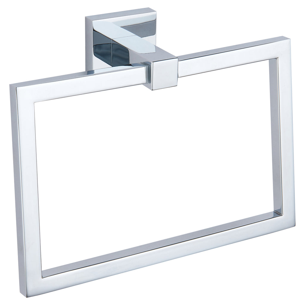 Tailored Sydney Square Towel Ring, Chrome