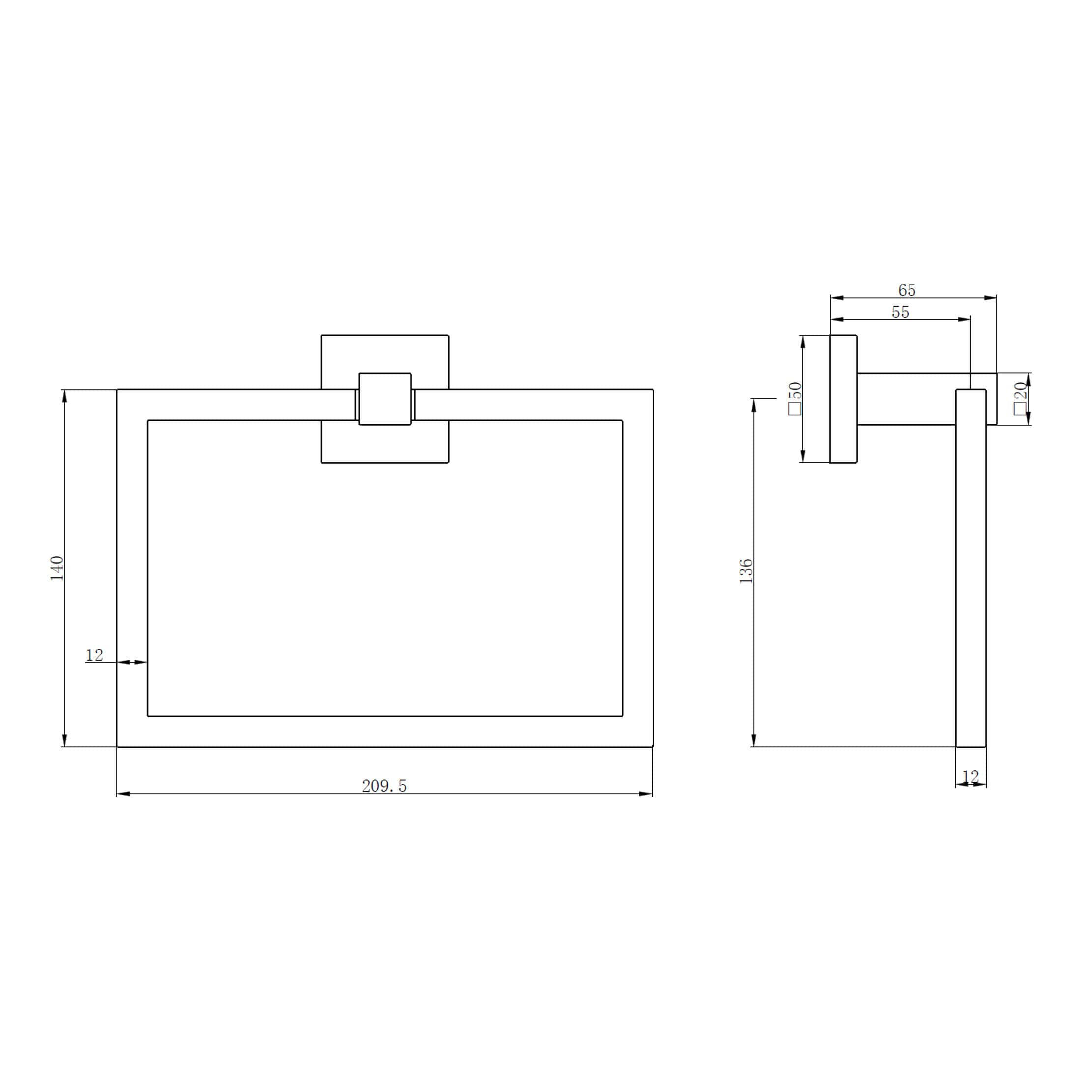 Elegant modern bathroom mirror with integrated sleek chrome light fixture, ideal for contemporary bathroom décor and optimal lighting, with precise dimensions for seamless installation.