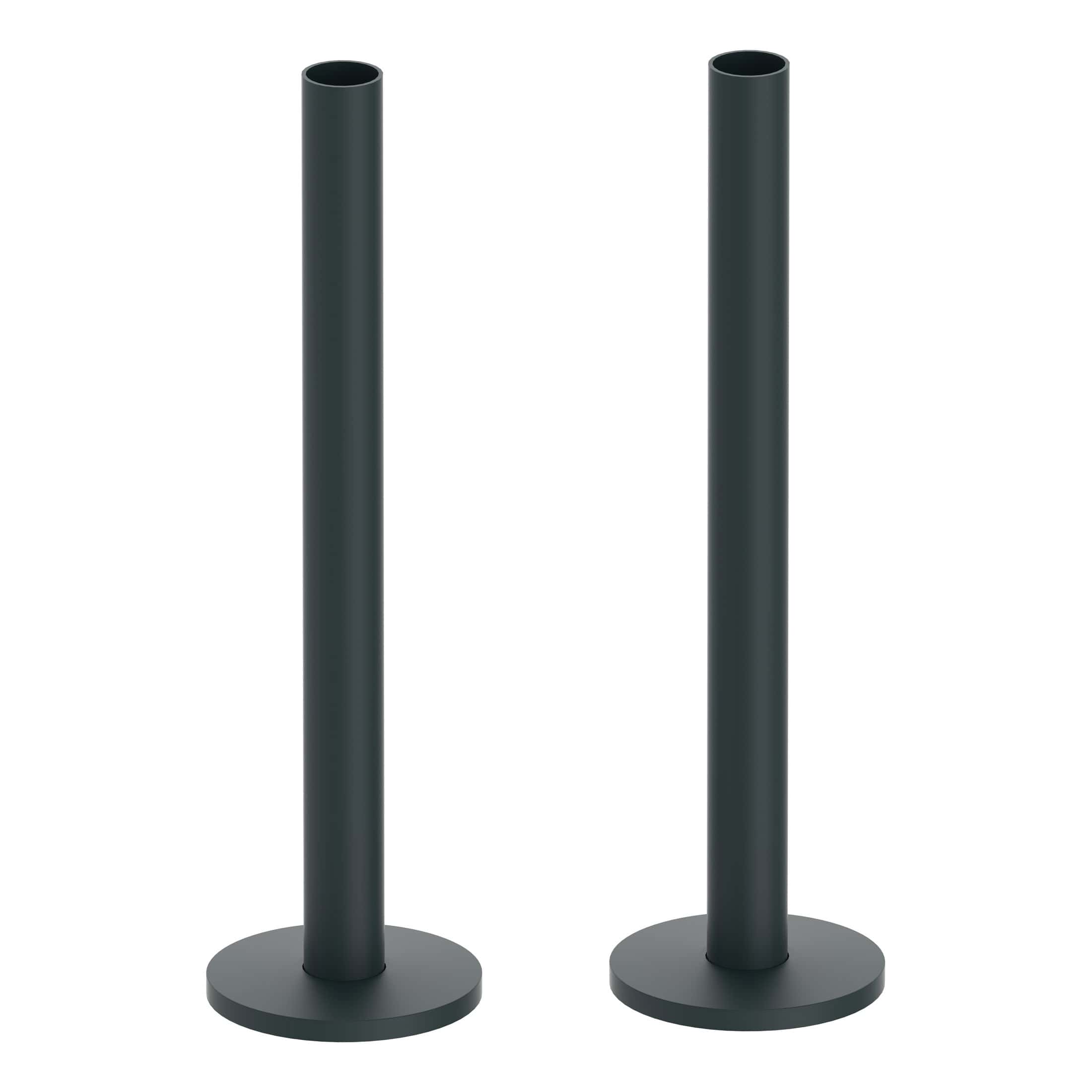 Black bathroom towel rails, freestanding and modern design from Bubly Bathrooms, ideal for contemporary spaces.