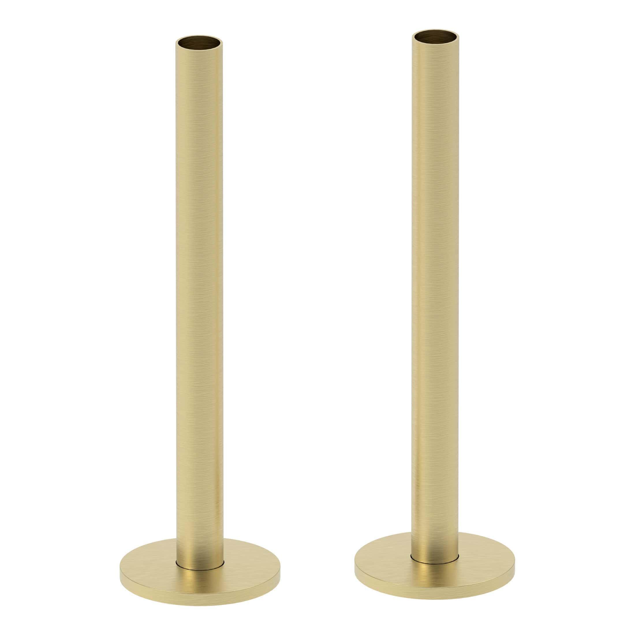 Elegant gold bathroom column supports perfect for modern bathroom décor, bath accessories, and fixtures, combining style and functionality in your bathroom renovation or upgrade.