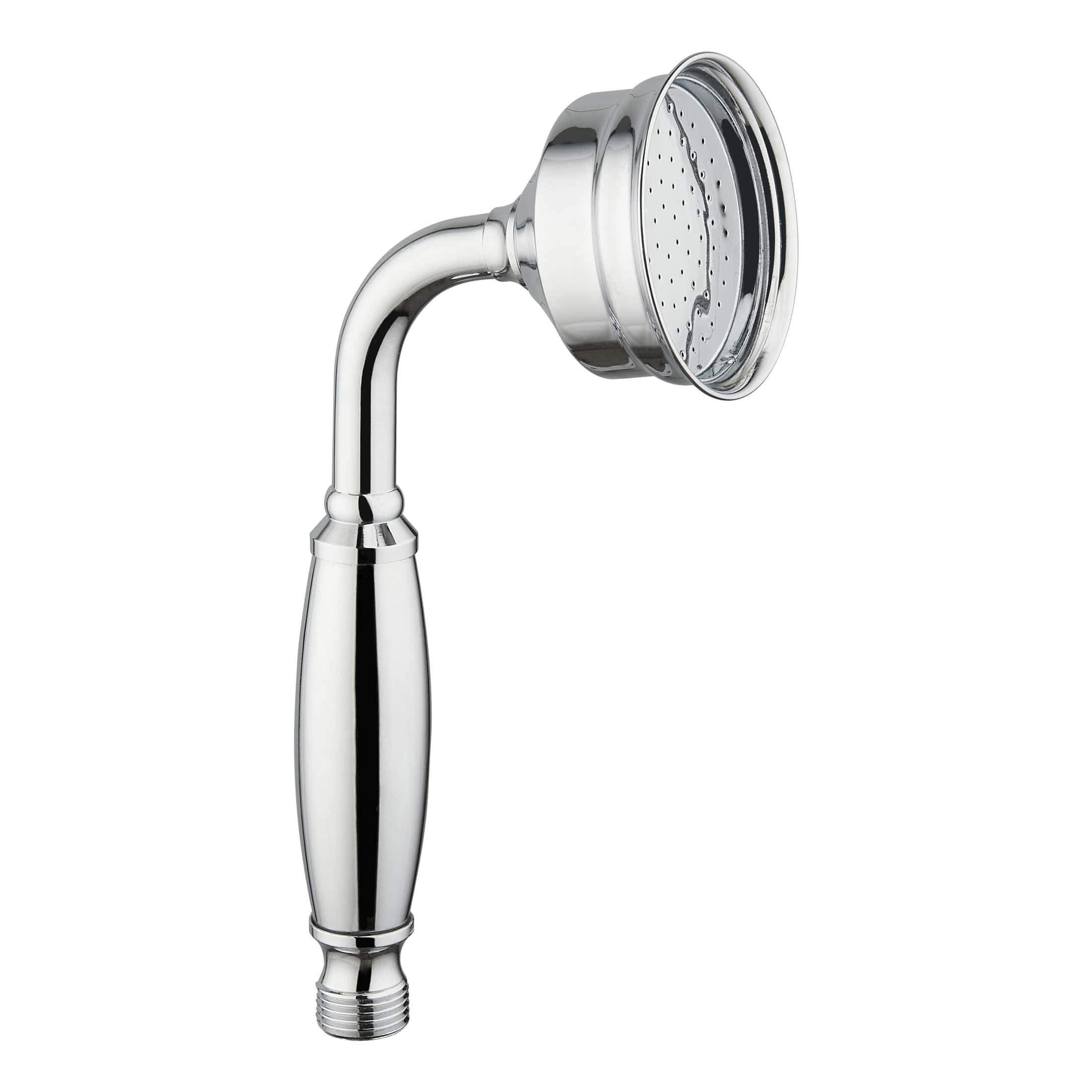 Shower head with chrome finish, adjustable hand-held shower nozzle for luxurious bathroom upgrades. Suitable for modern Bubly Bathrooms.