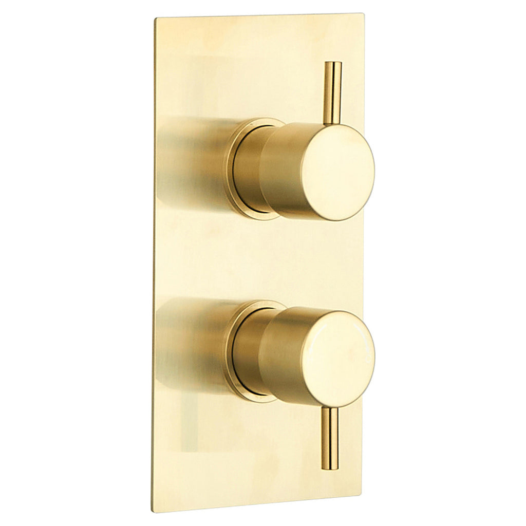Tailored Round 2 Outlet 2 Handel Thermostatic Concealed Shower Valve - Brushed Brass