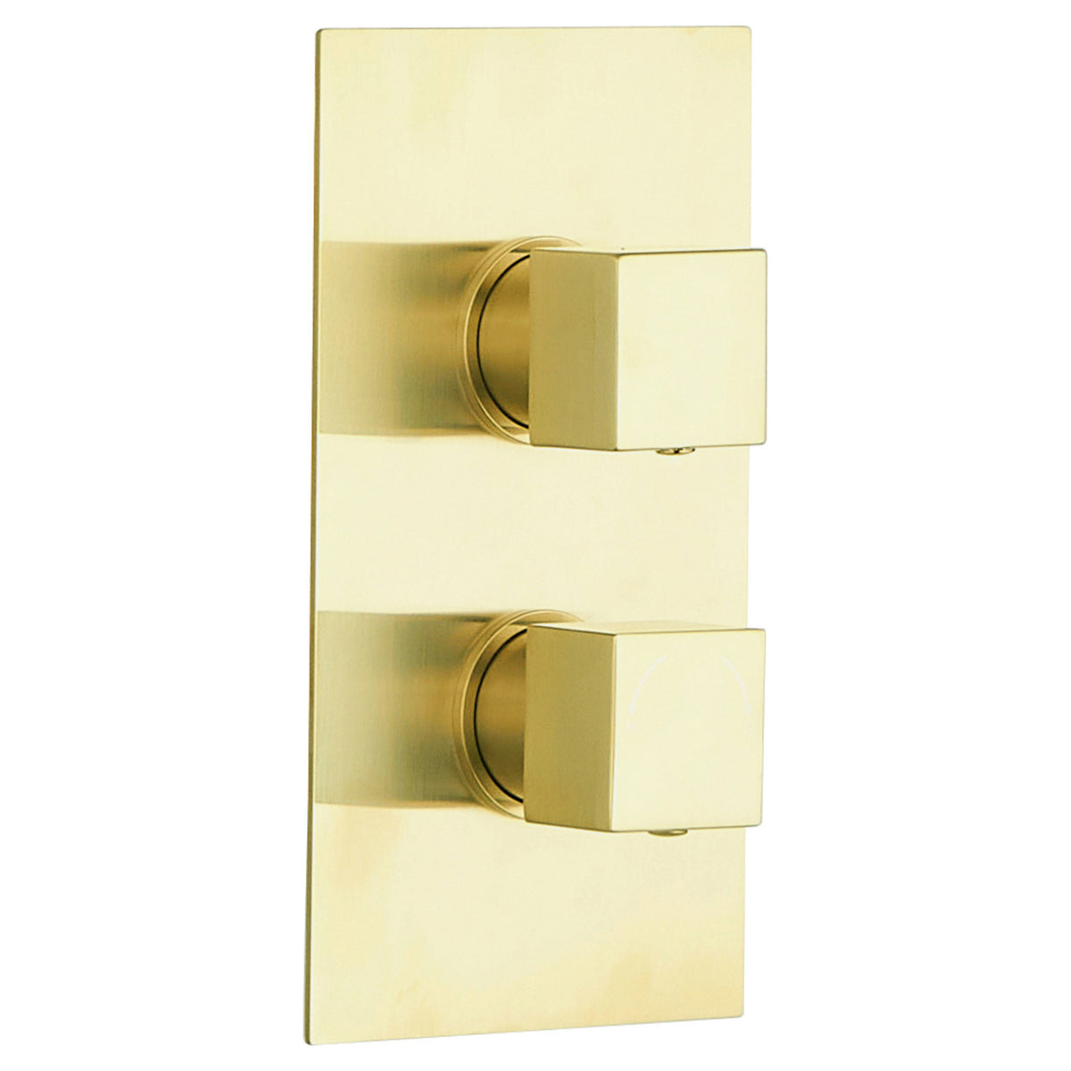 Tailored Square 2 Outlet 2 Handel Thermostatic Concealed Shower Valve - Brushed Brass - 295