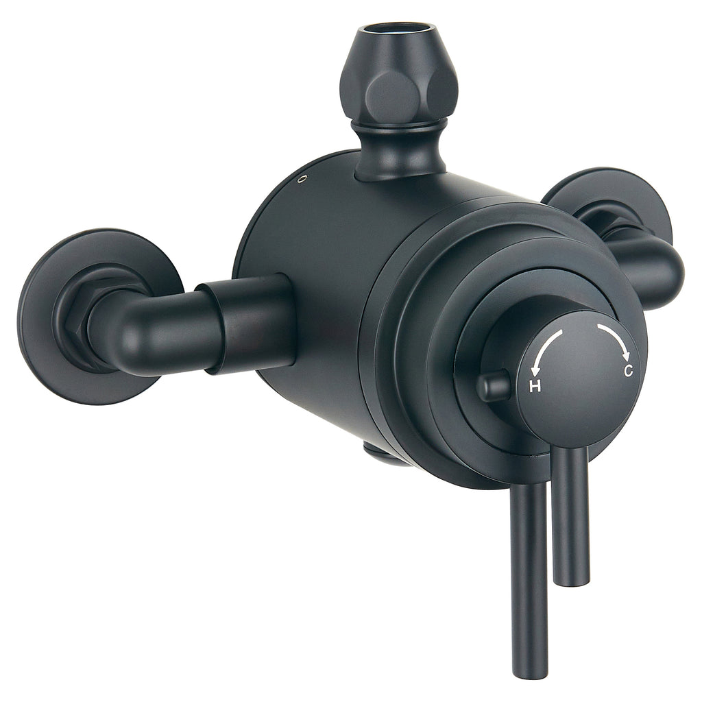Tailored Conwy 1 Outlet Concentric Thermostatic Exposed Shower Valve, Black