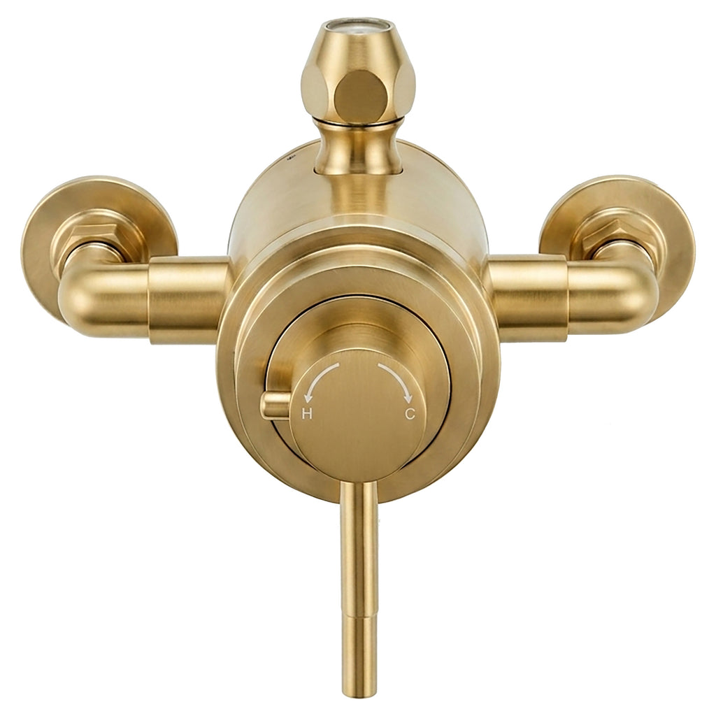 Tailored Conwy 1 Outlet Concentric Thermostatic Exposed Shower Valve, Brushed Brass