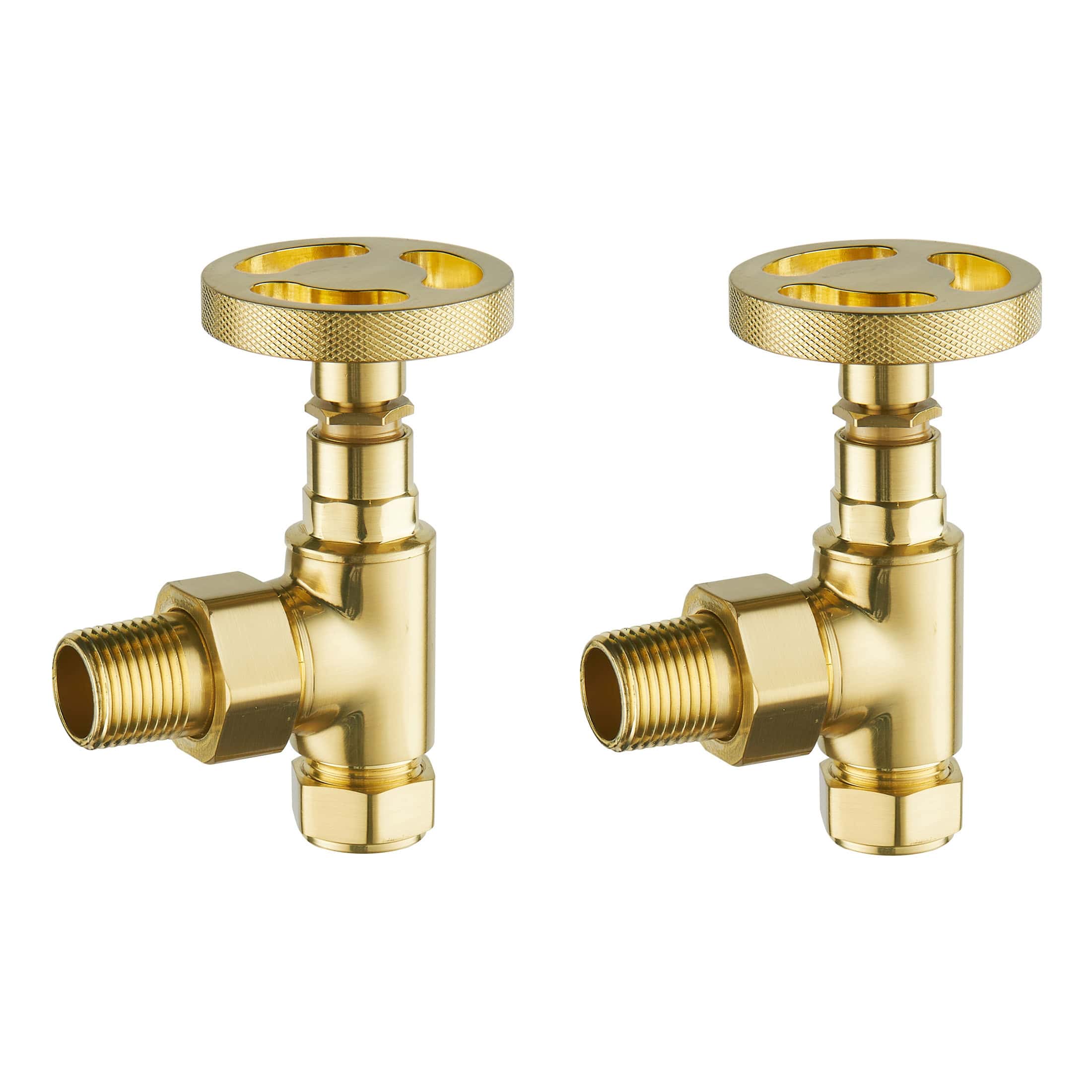 Brass bathroom shut-off valves, plumbing fixtures for bathroom installation, high-quality brass construction, durable and corrosion-resistant, ideal for modern bathroom plumbing systems.
