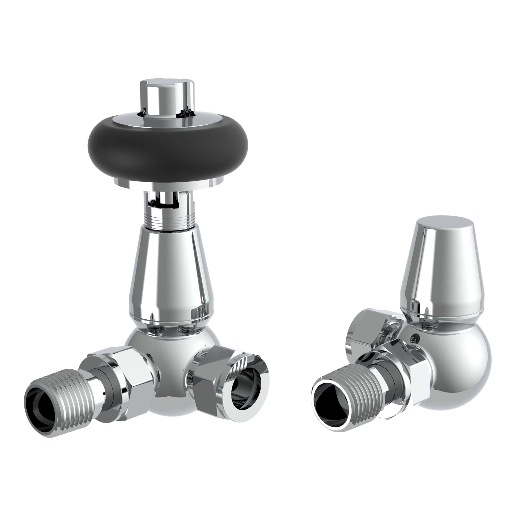 Shower valve and temperature control mixers in chrome finish, ideal for modern bathroom installations, providing precise water flow and temperature regulation for a comfortable shower experience.
