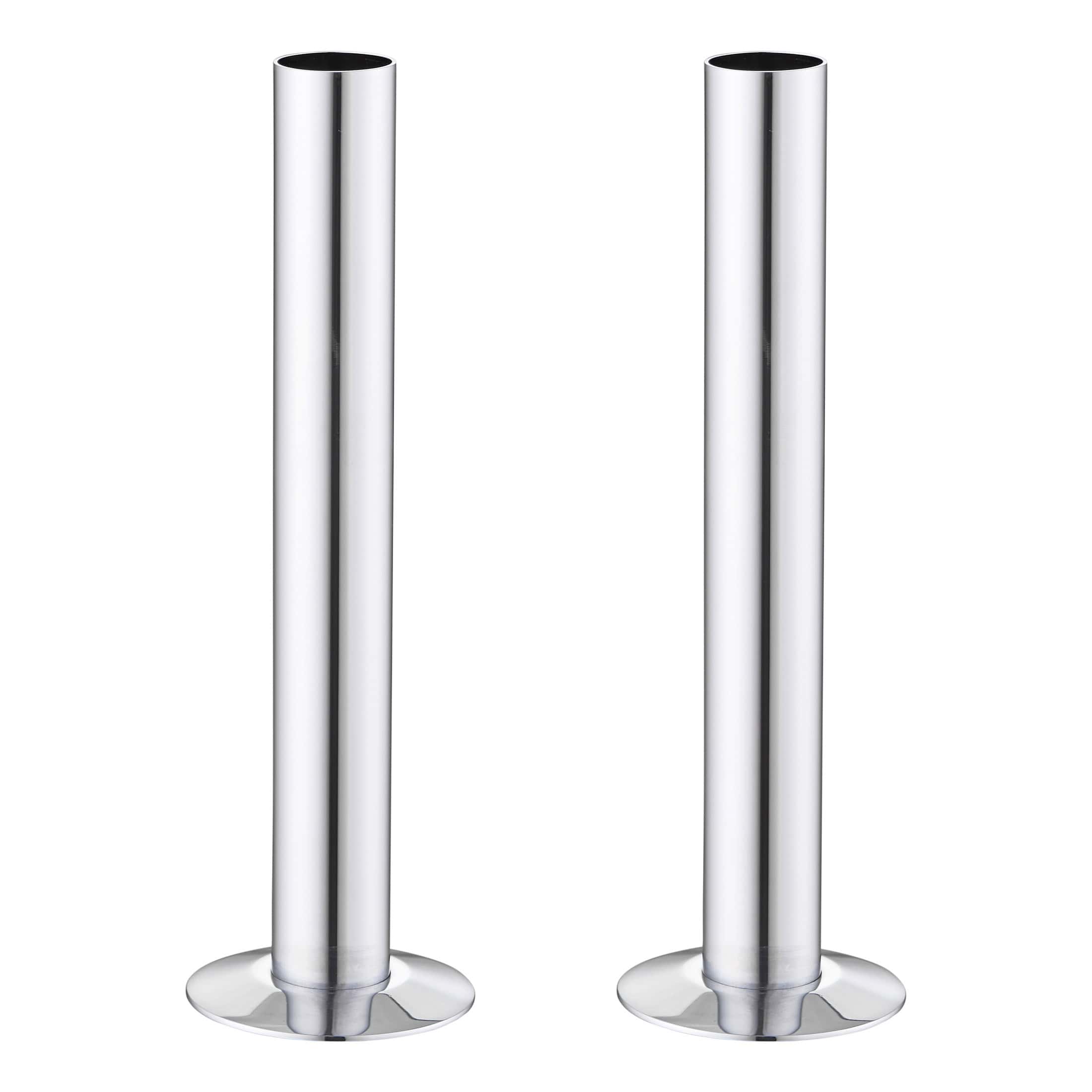 Polished chrome bathroom towel rails, modern designer towel bars from Bubly Bathrooms, sleek and durable for contemporary bathrooms.
