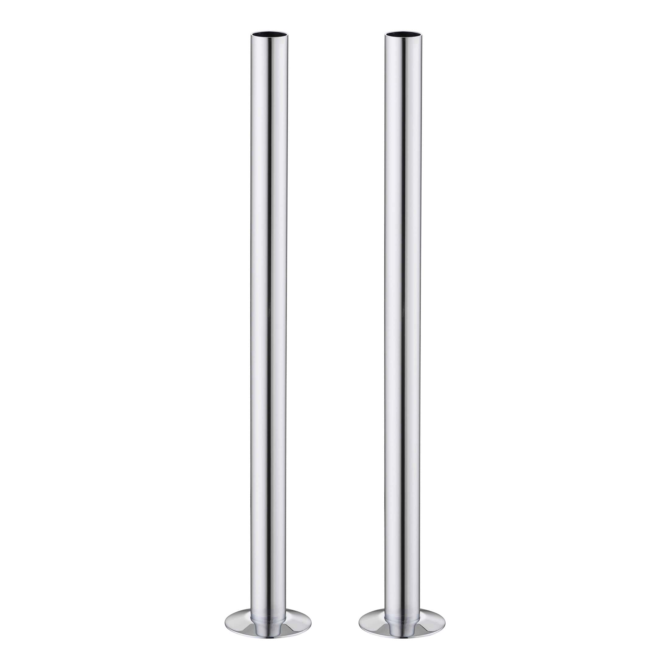 Shower panels by Bubly Bathrooms in sleek stainless steel finish, perfect for modern bathroom designs. Durable and stylish silver shower columns.