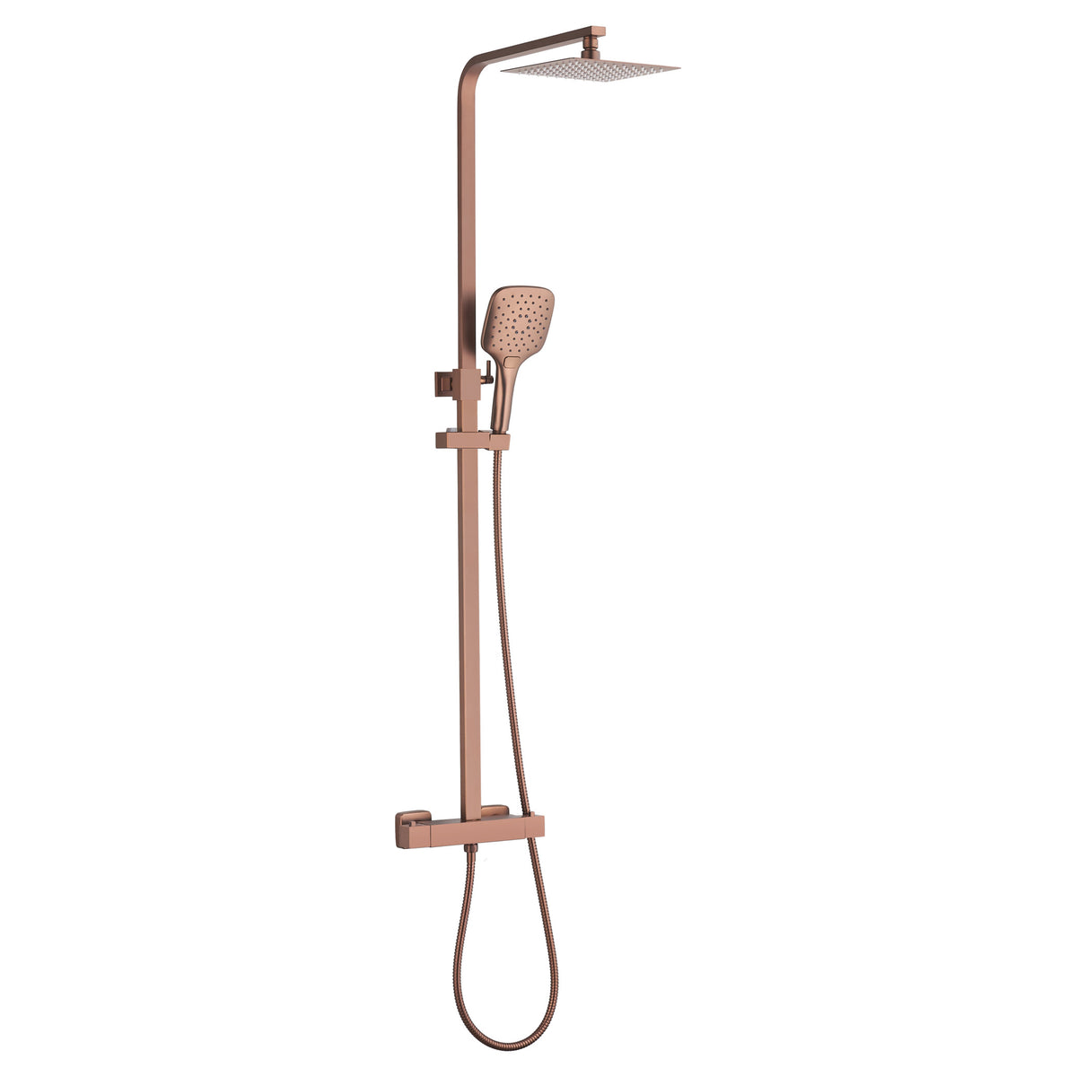 Tailored Menai Premium Square Thermostatic Overhead Shower Kit - Brushed Bronze