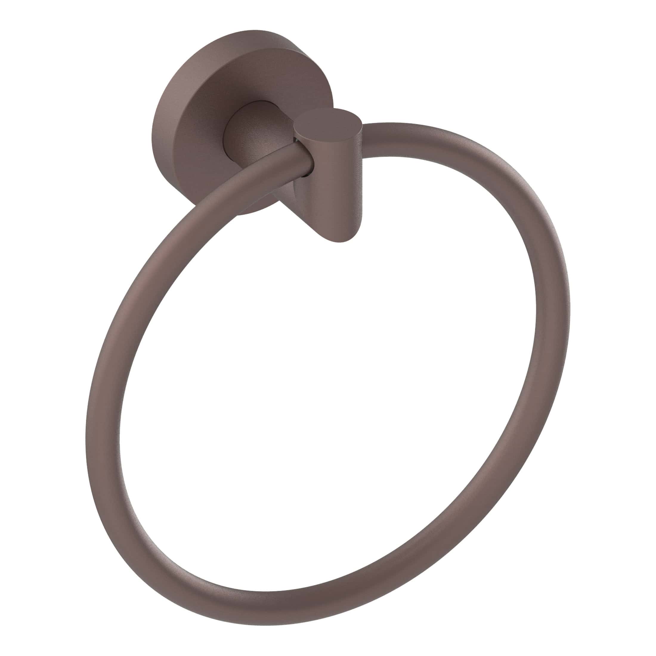 Chrome bathroom towel ring mounted on a white background, stylish and practical bathroom accessory for towel storage and organisation, part of Bubly Bathrooms' modern bathroom fittings collection.