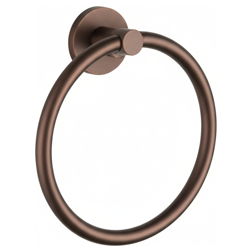 Tailored Melbourne Round Towel Ring, Brushed Bronze - view 1