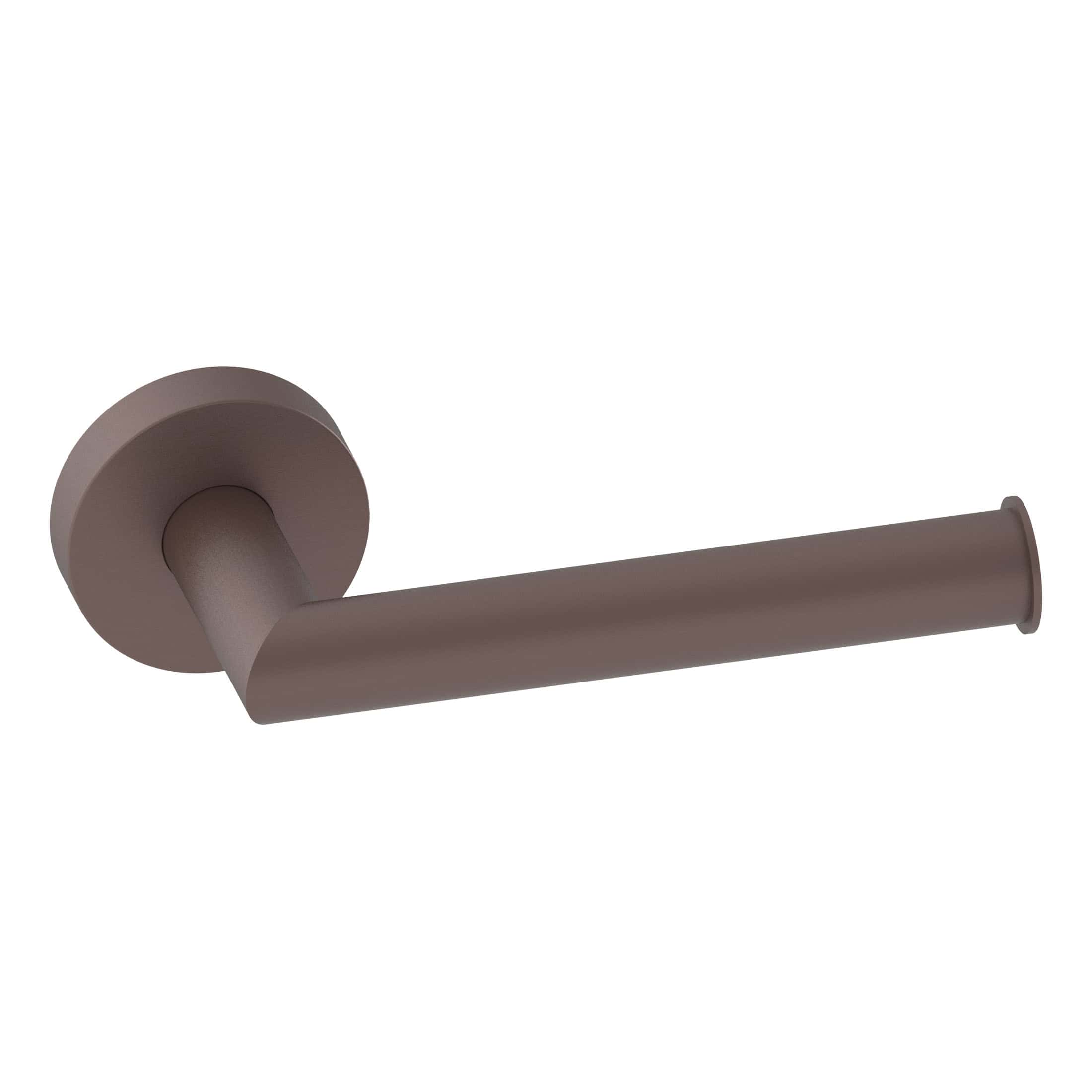 Satin bronze bathroom door handle with modern minimalist design, suitable for contemporary bathrooms and interior doors. Durable, stylish hardware for a sleek bathroom upgrade.