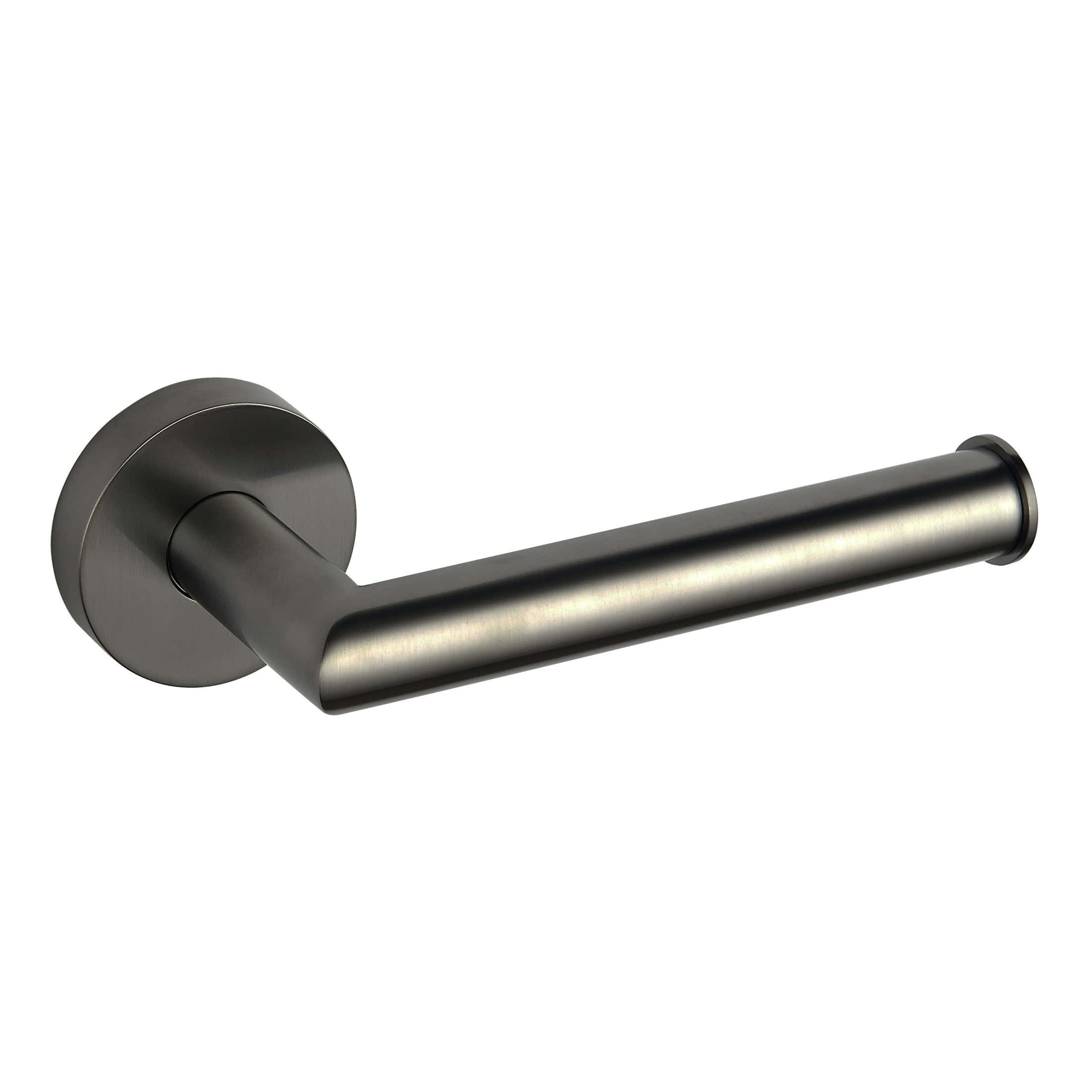 Sleek brushed nickel bathroom door handle, modern design, durable material, easy to install, ideal for home and commercial bathrooms.