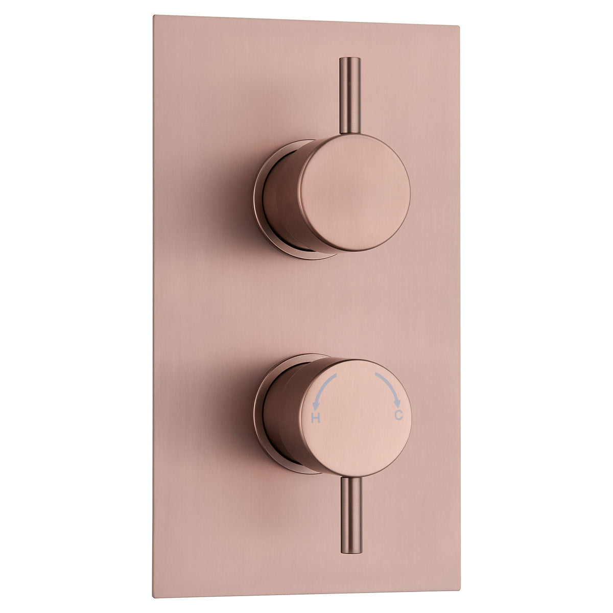 Tailored Round Concealed Thermostatic 2 Handle 2 Way Shower Valve, Brushed Bronze