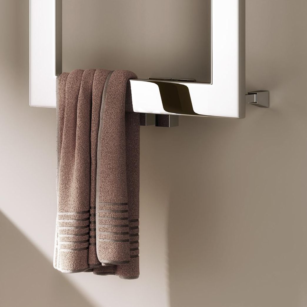 Reina Square Polished Stainless Steel Heated Towel Rail