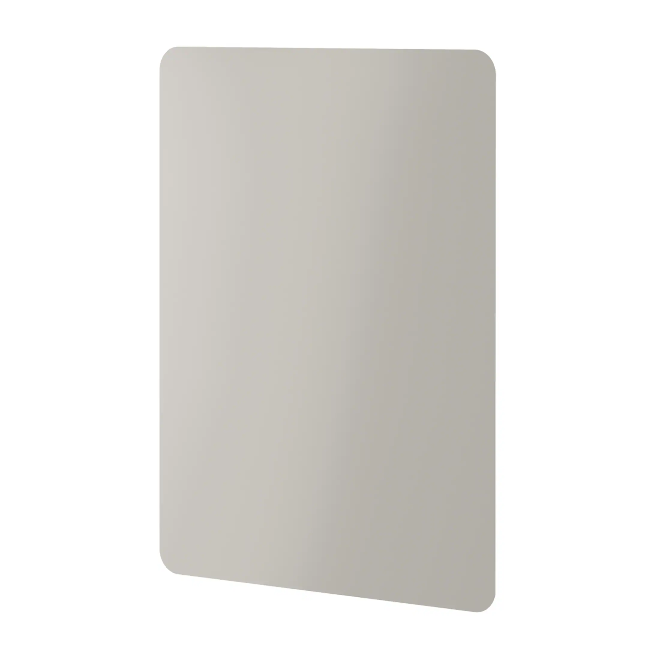 Sleek bathroom mirror with rounded corners, modern clean design, ideal for contemporary bathroom decor. Perfect for enhancing light and space in your bathroom setting.