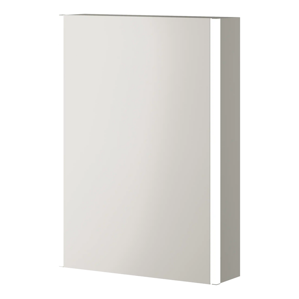 High-quality white bathroom medicine cabinet with sleek minimal design, perfect for modern bathrooms, providing ample storage space for toiletries and essentials.