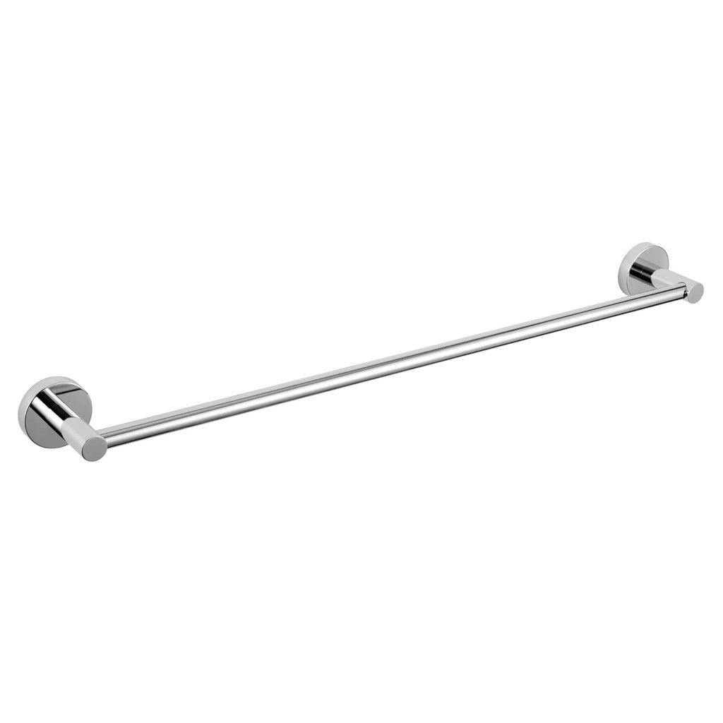 Polished chrome towel rail for bathroom, wall-mounted design, ideal for drying towels and enhancing bathroom aesthetics. Perfect for modern and contemporary bathroom styles.