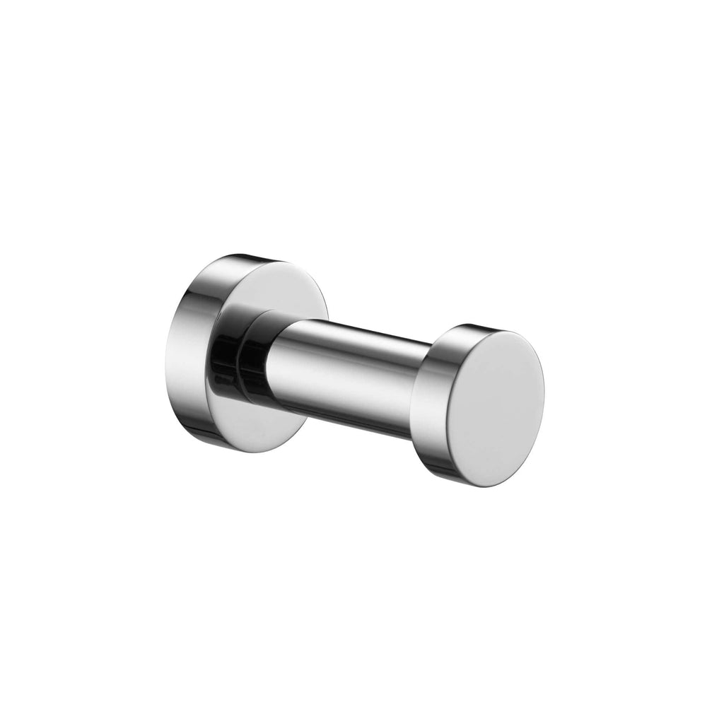 Polished chrome bathroom wall hook for towels and robes, ideal for modern bathroom decor. Durable and rust-resistant, easy to install, providing functionality and sleek style.