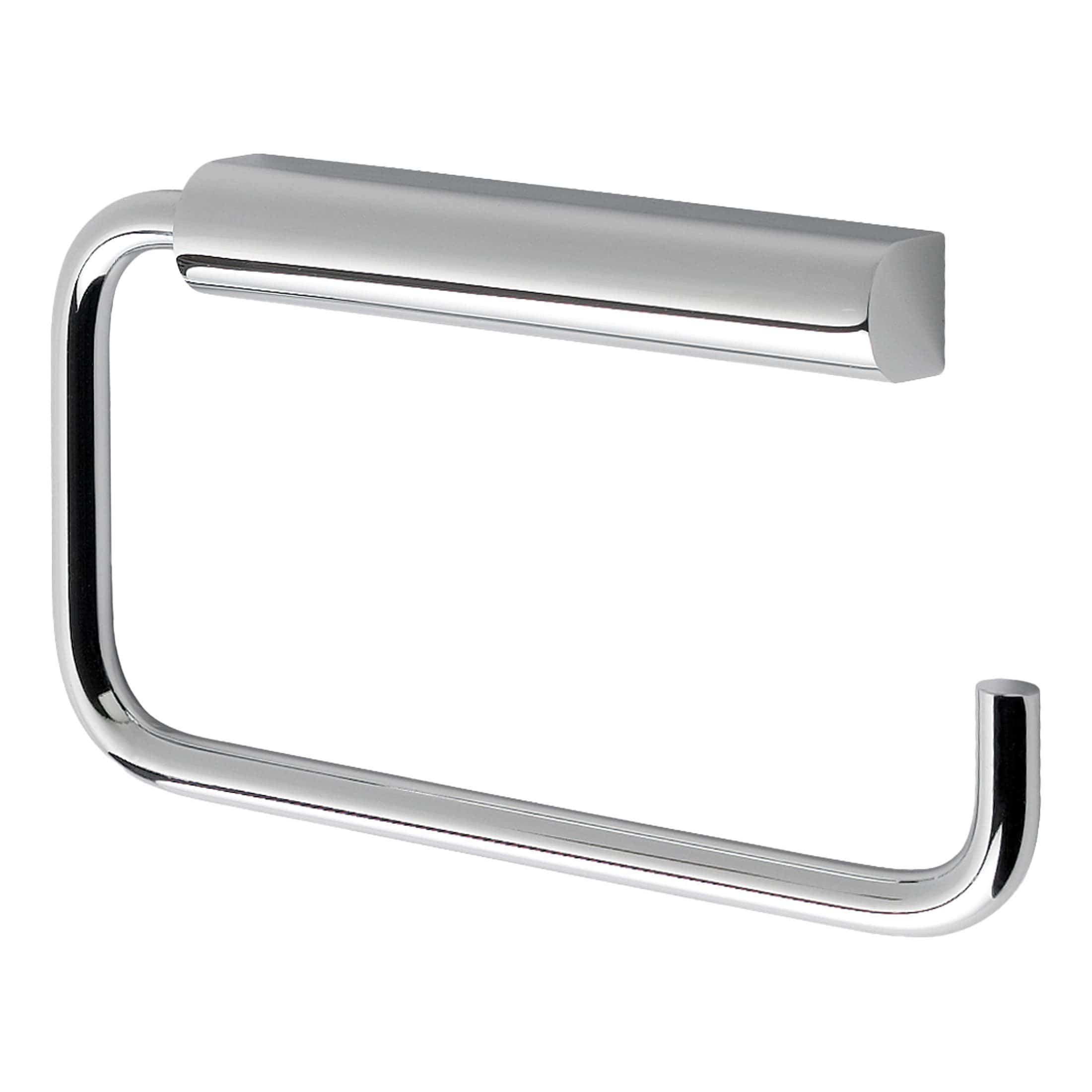 Chrome bathroom towel holder with sleek, modern design, ideal for contemporary bathrooms, offering both style and functionality.