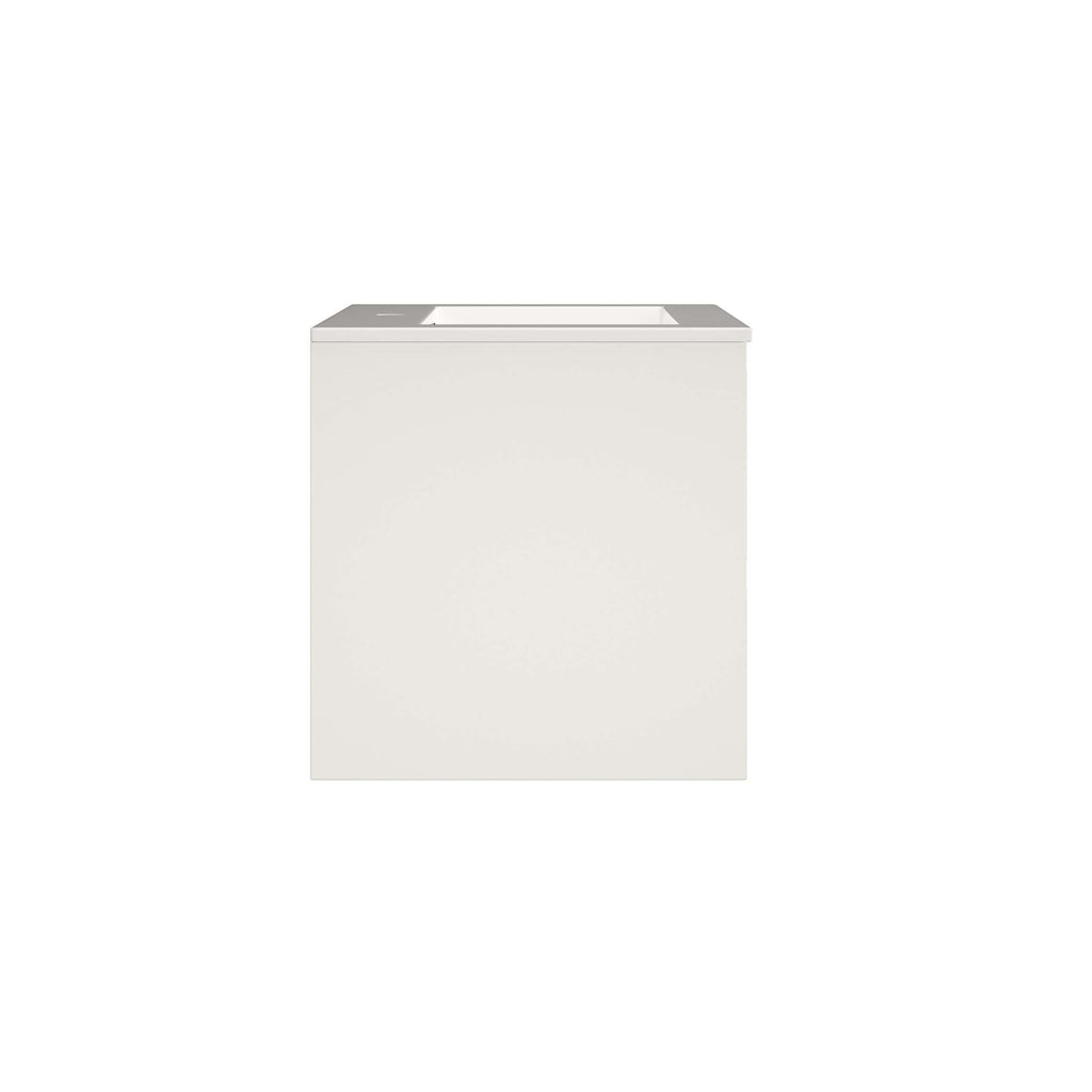Sleek white bathroom vanity unit with a modern design, ideal for contemporary bathrooms, offering stylish storage and smooth surface for functional bathroom organisation.