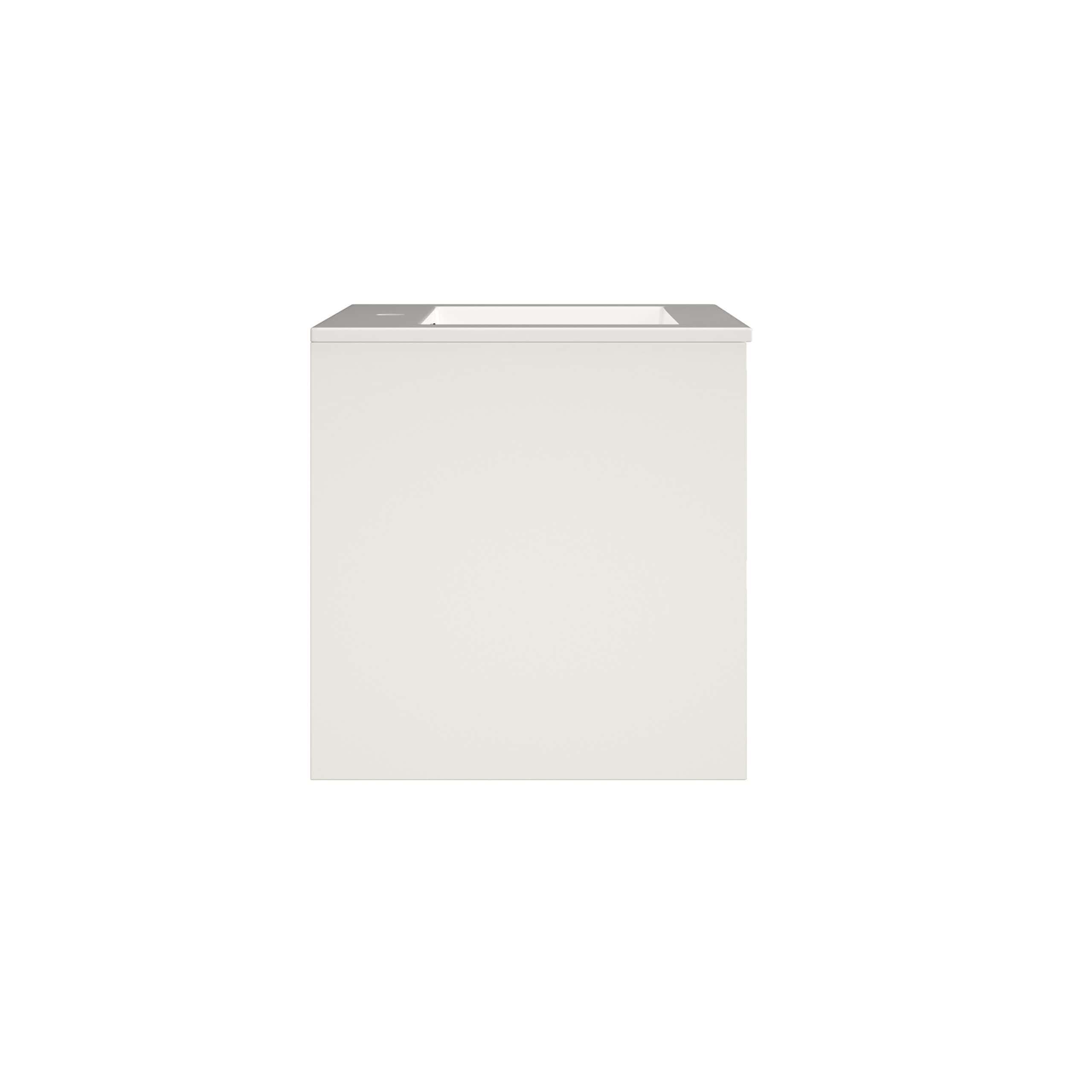 Sleek white bathroom vanity unit with a modern design, ideal for contemporary bathrooms, offering stylish storage and smooth surface for functional bathroom organisation.