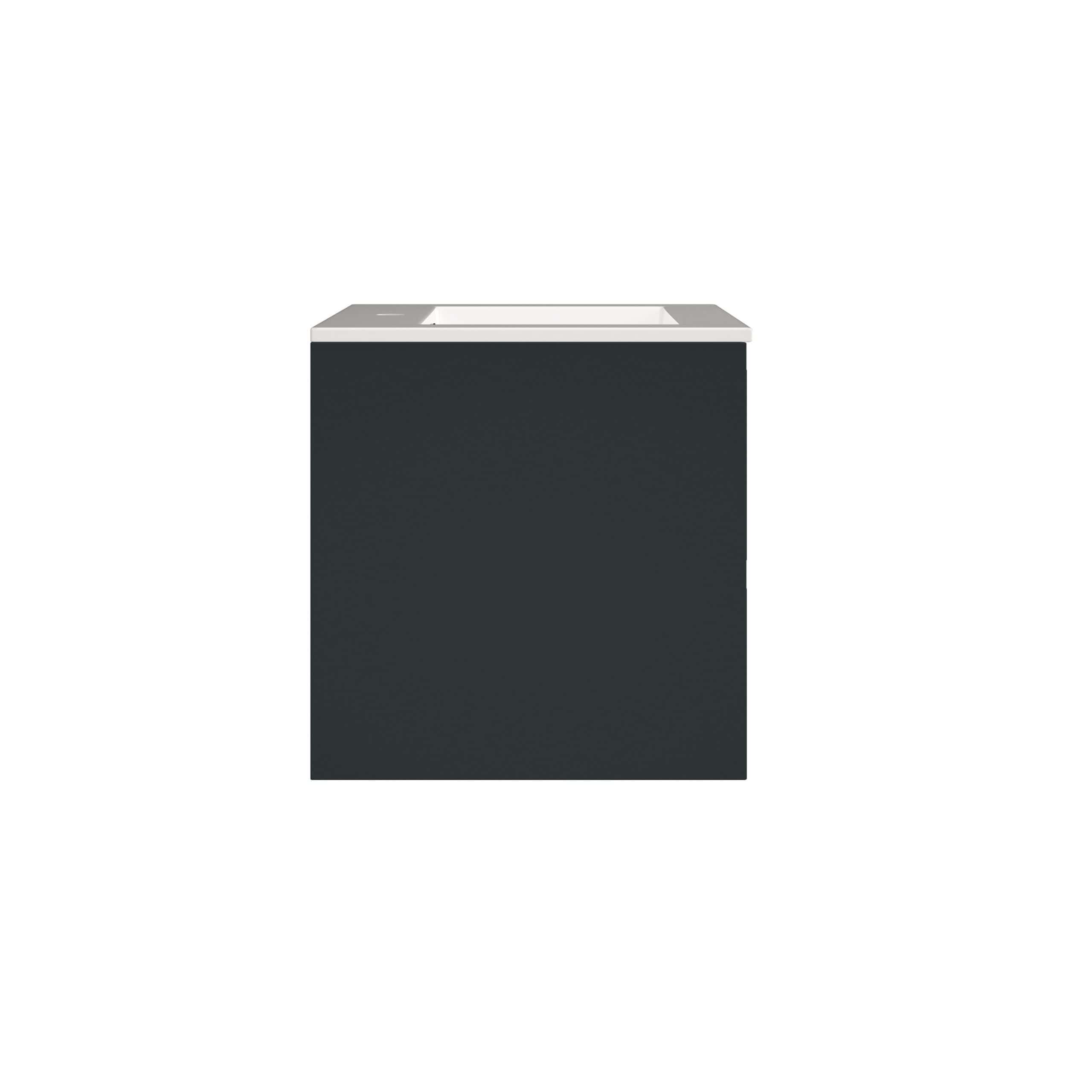 Luxury black bathroom vanity with integrated sink, modern design, perfect for contemporary bathrooms, high-quality construction, sleek finish, and space-saving features.