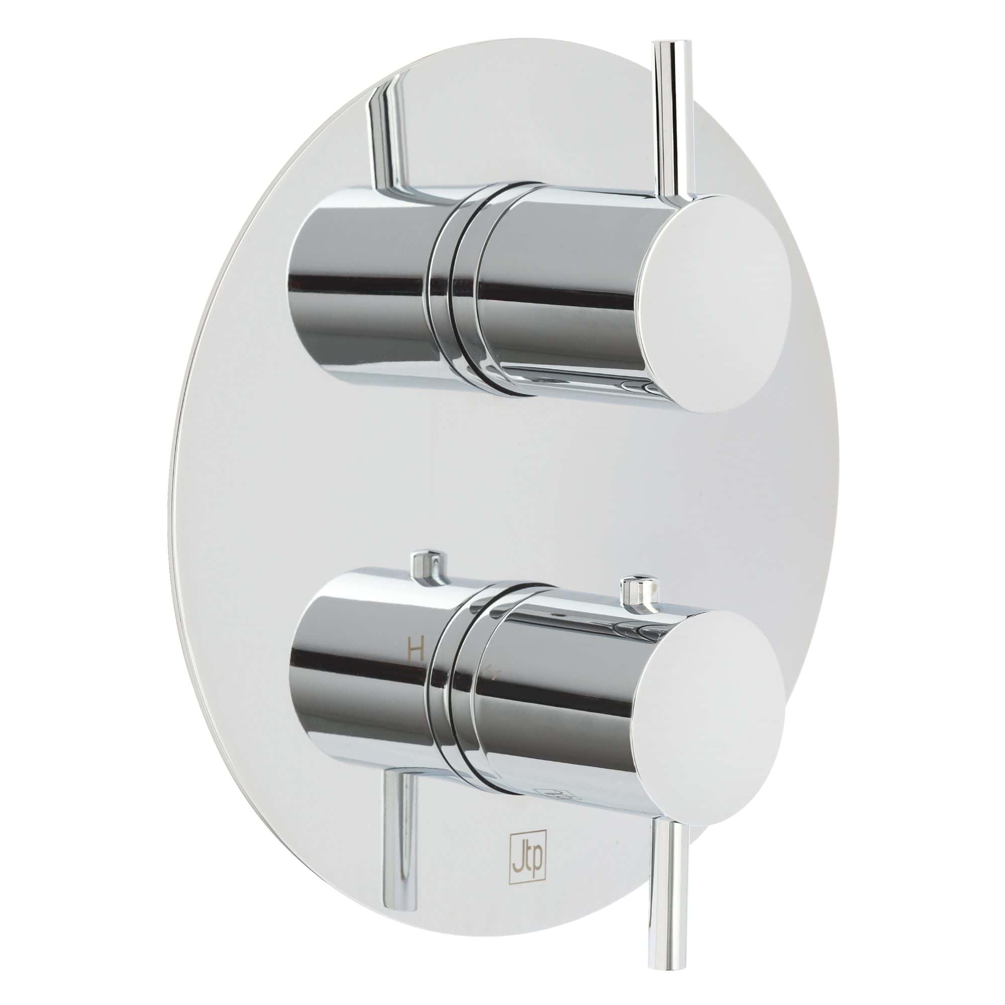 Sleek chrome bathroom mixer tap with dual controls for precise temperature and flow regulation, ideal for modern bathroom renovation and plumbing upgrades.