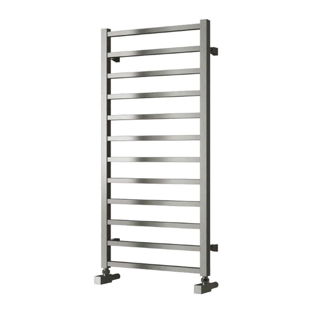 Reina Arden Brushed Stainless Steel Heated Towel Rail 500mm X 500mm