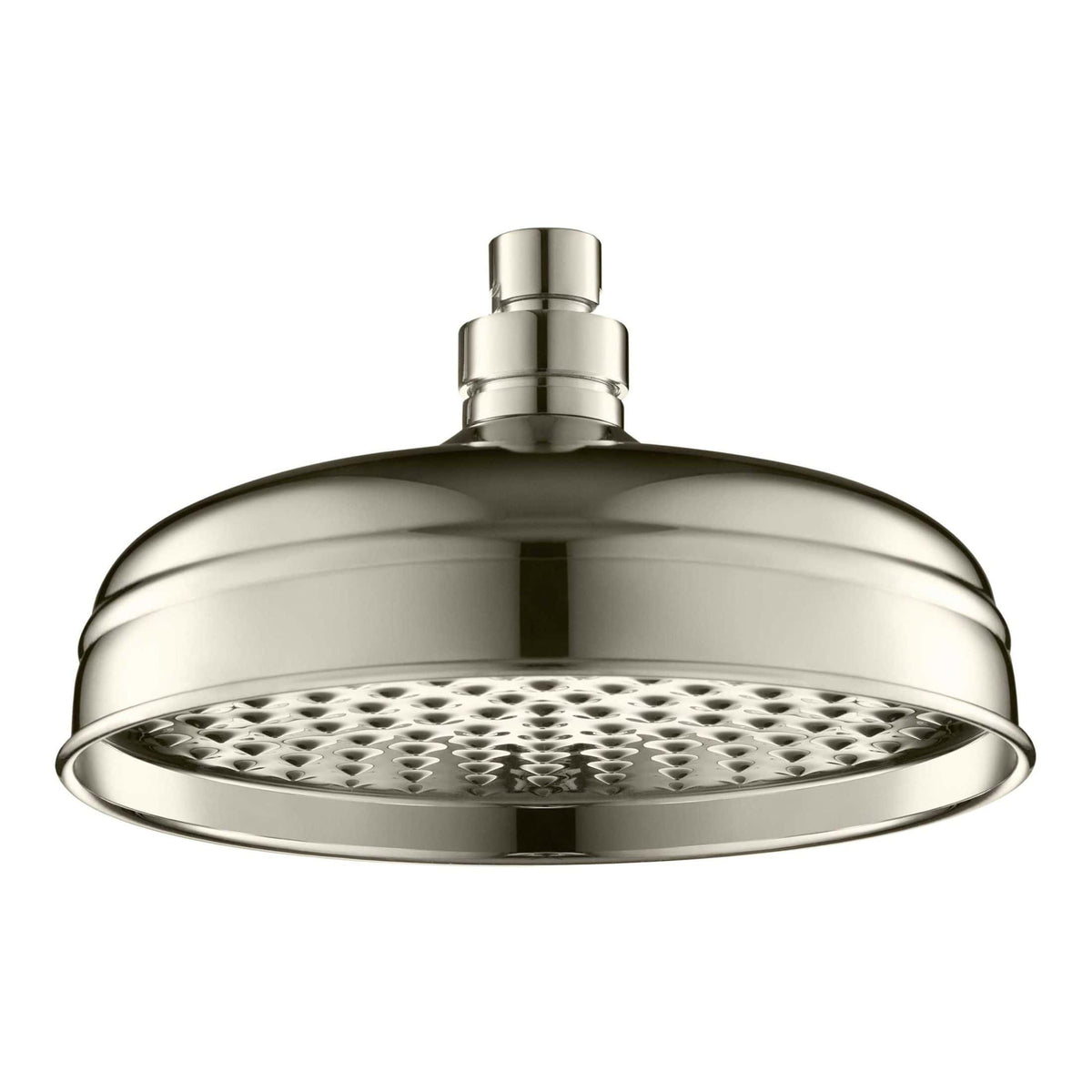 Polished chrome shower head with multiple spray nozzles, modern bathroom fixture, luxurious and stylish shower accessory.