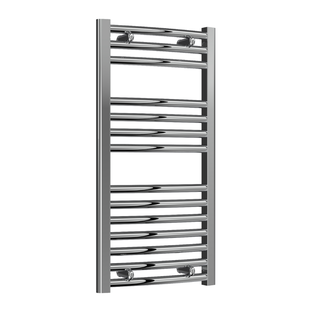 Reina Diva Curved Chrome Heated Towel Rail 800mm X 400mm