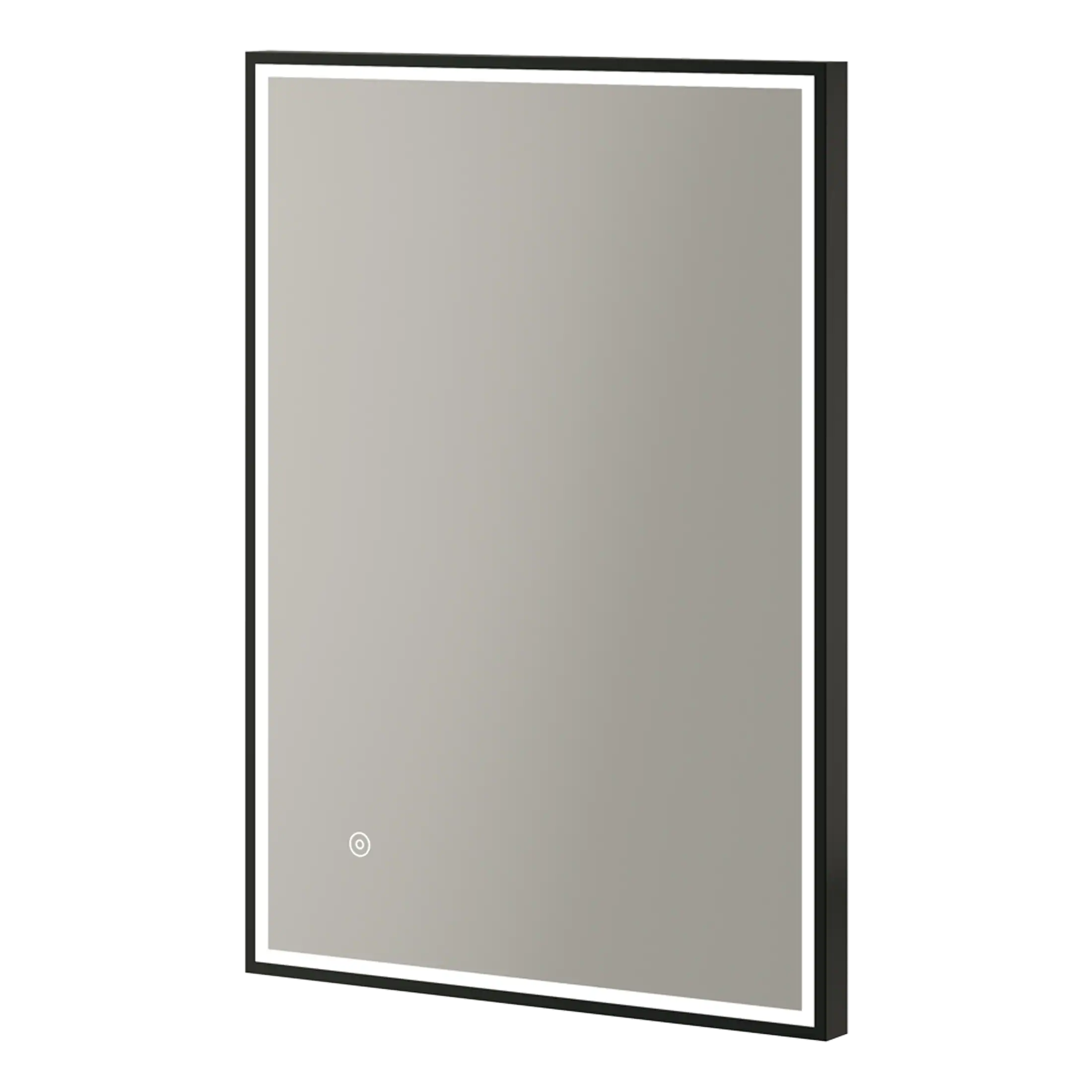 Modern, sleek bathroom mirror with built-in LED lighting for contemporary bathroom designs. Perfect for enhancing space and providing functional illumination in bathrooms.